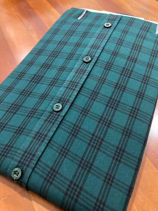 Pure Cotton Green Checkered Shirt (38 HS)