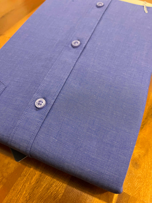 Pure Cotton Blue Solid Shirt (44 FS)