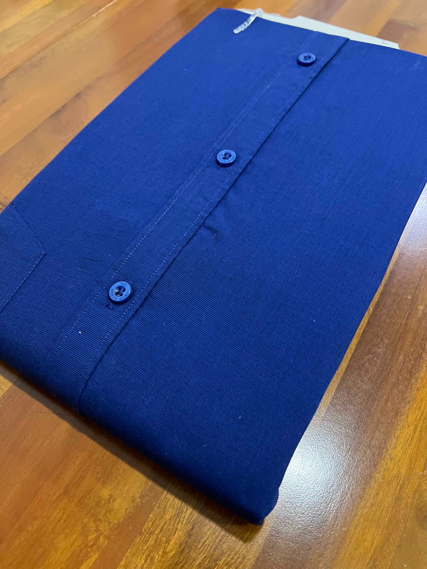 Pure Cotton Dark Blue Solid Shirt (44 FS)