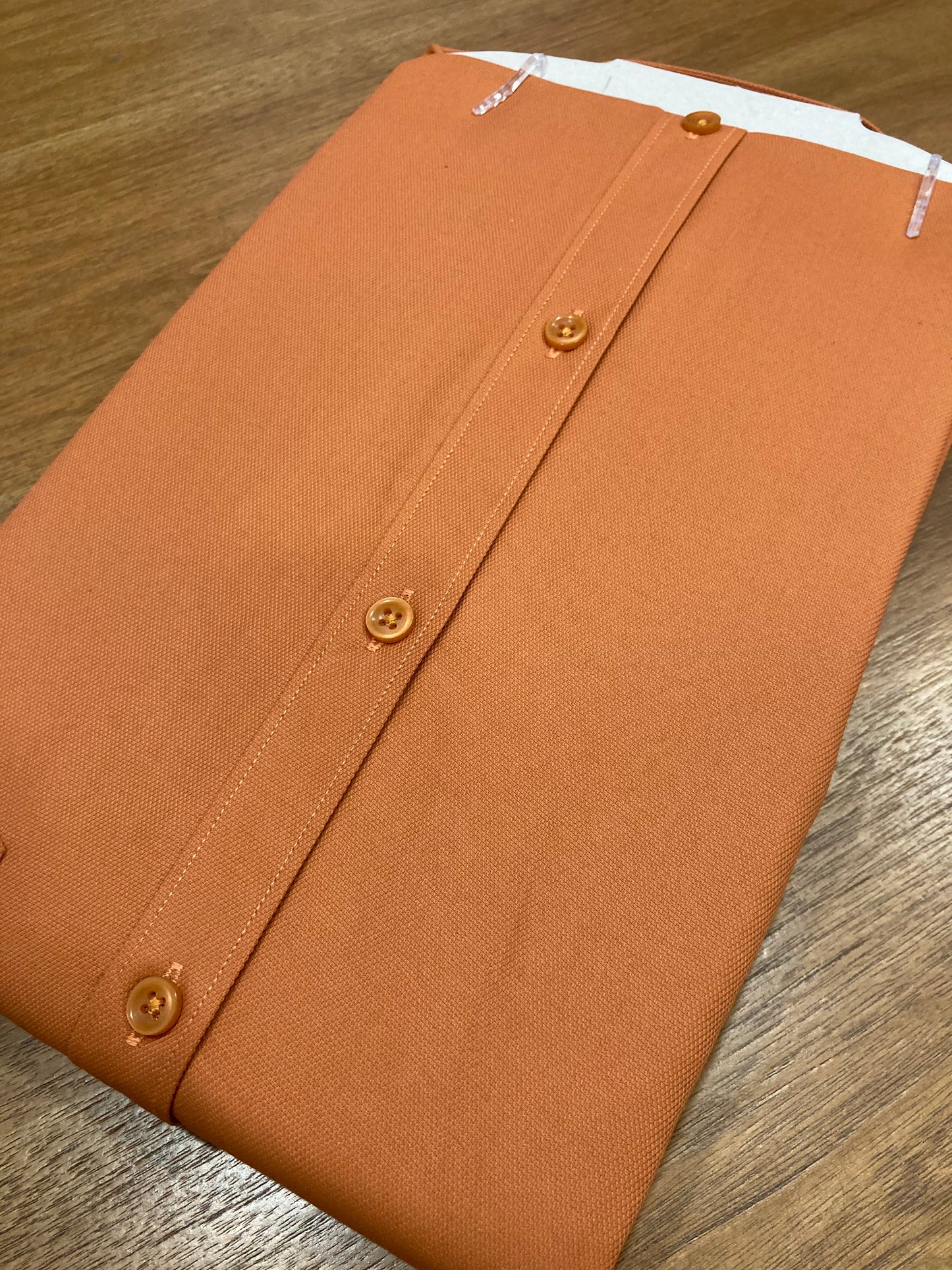 Pure Cotton Orange Solid Shirt (40 FS)