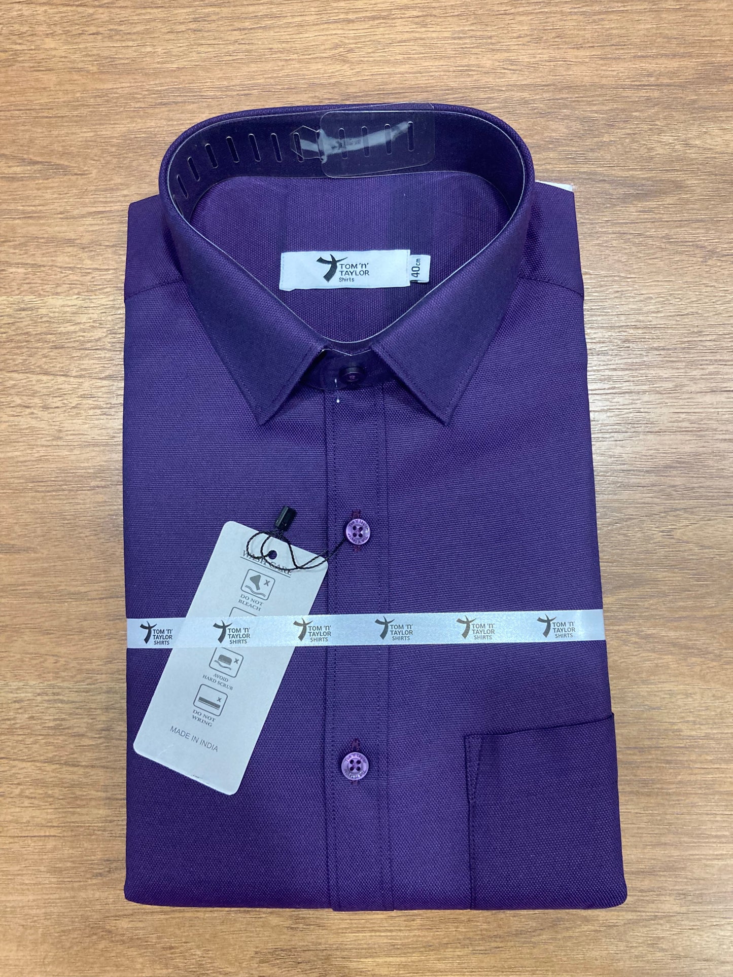 Pure Cotton Purple Solid Shirt (40 FS)