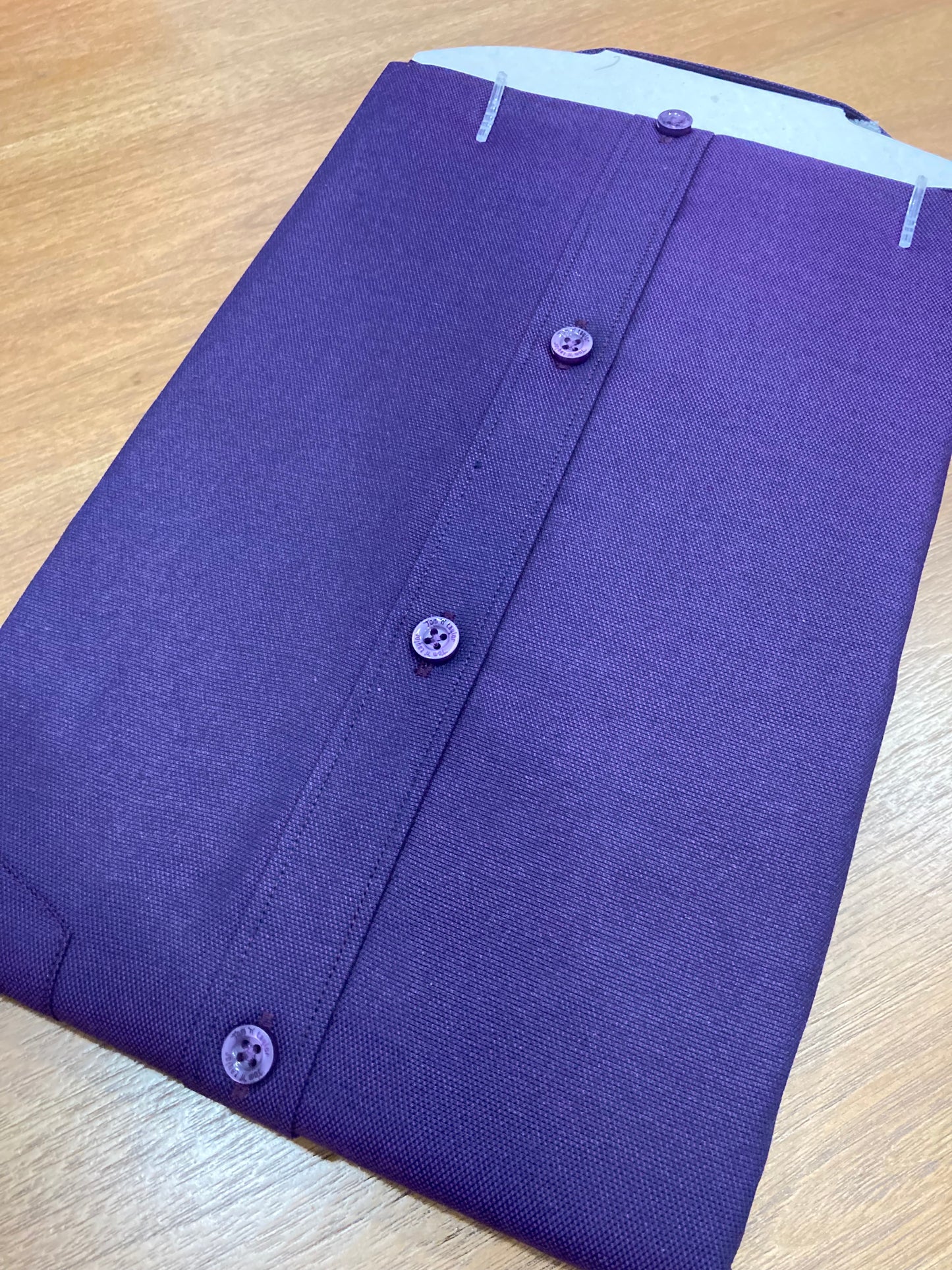 Pure Cotton Purple Solid Shirt (40 FS)