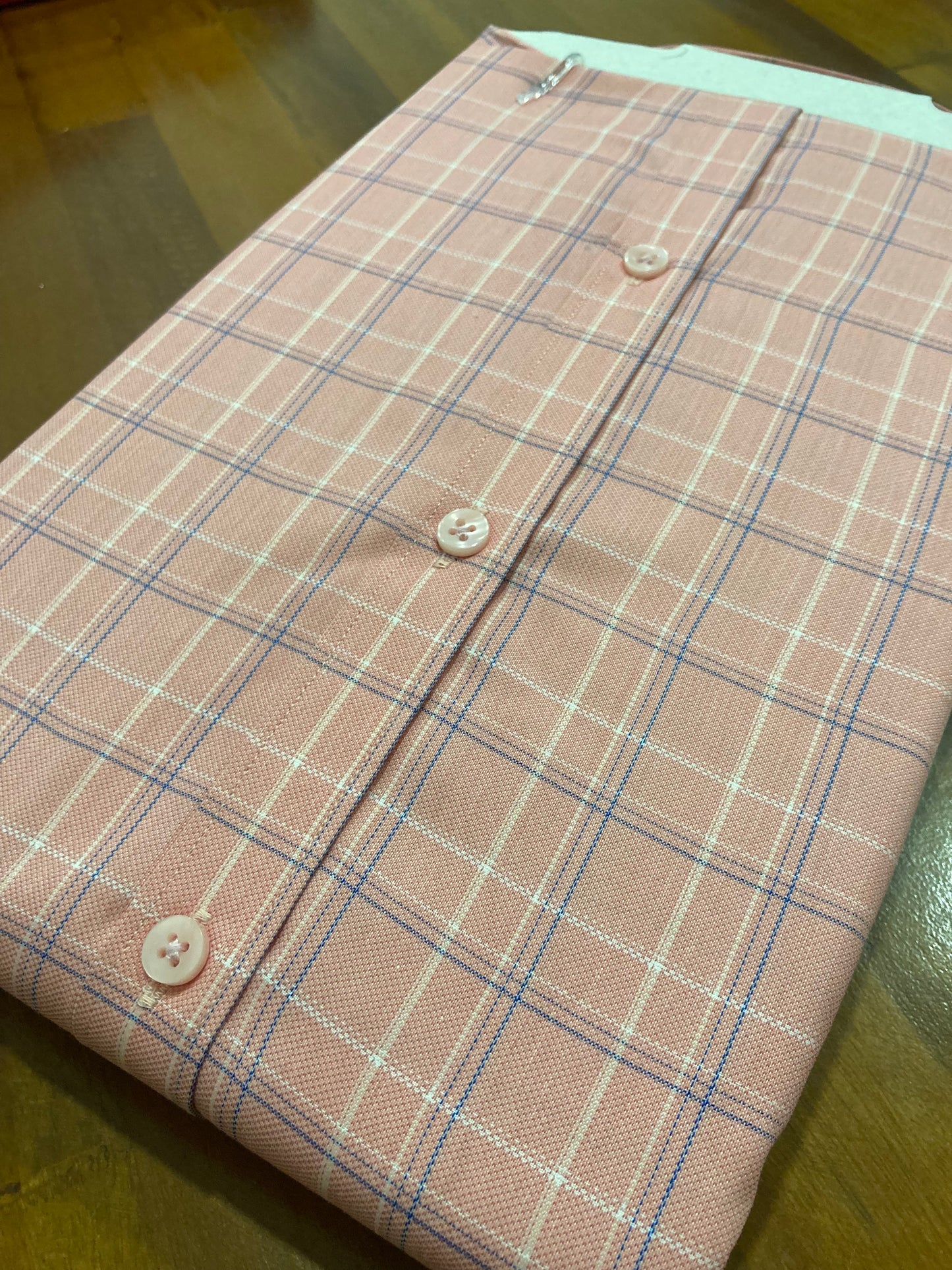 Pure Cotton Pink Checkered Shirt (40 FS)