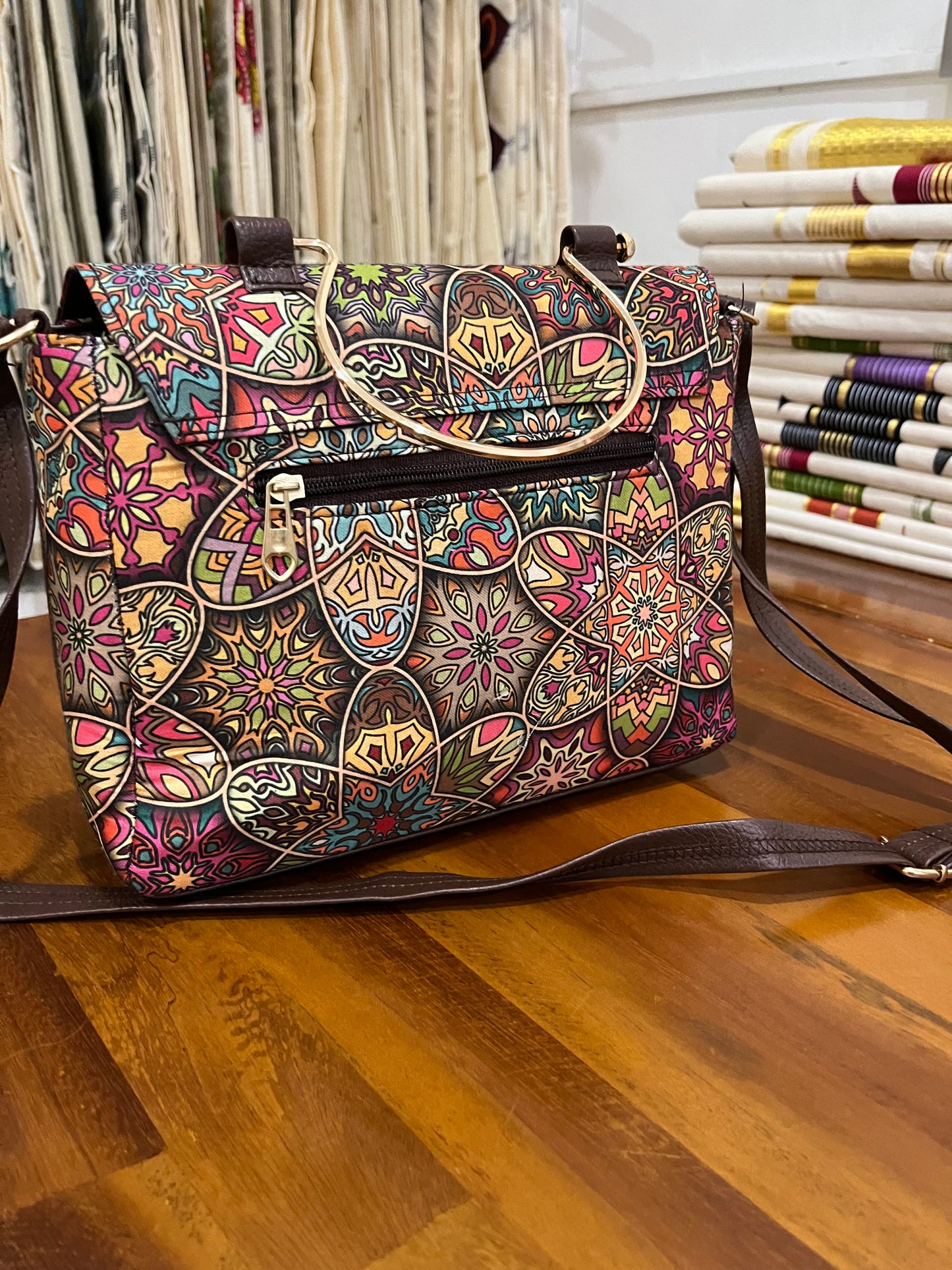 Southloom™ Handmade Multi Colour Printed Design Sling Bag with Leatherette