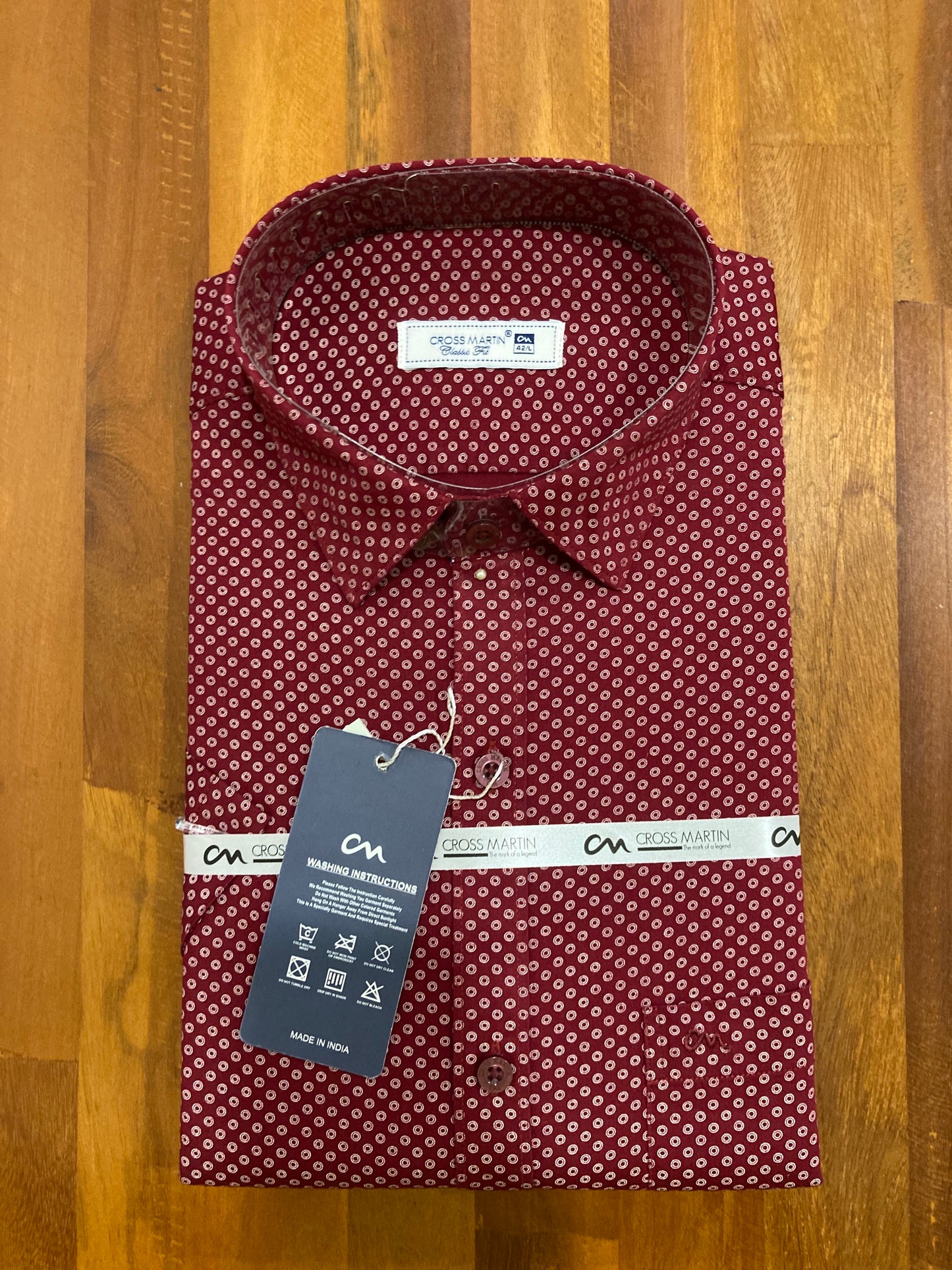 Pure Cotton Red Printed Shirt (42 HS)