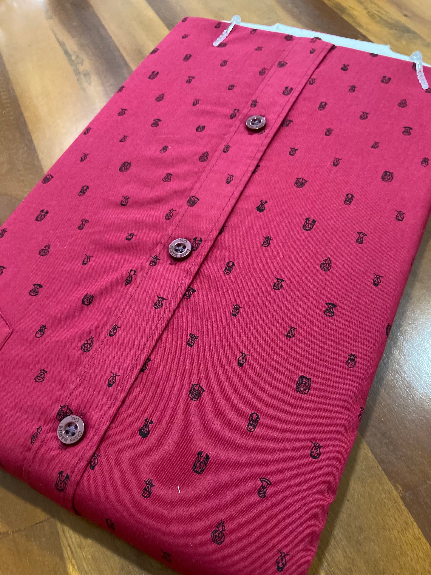 Pure Cotton Printed Red Shirt (42 FS)