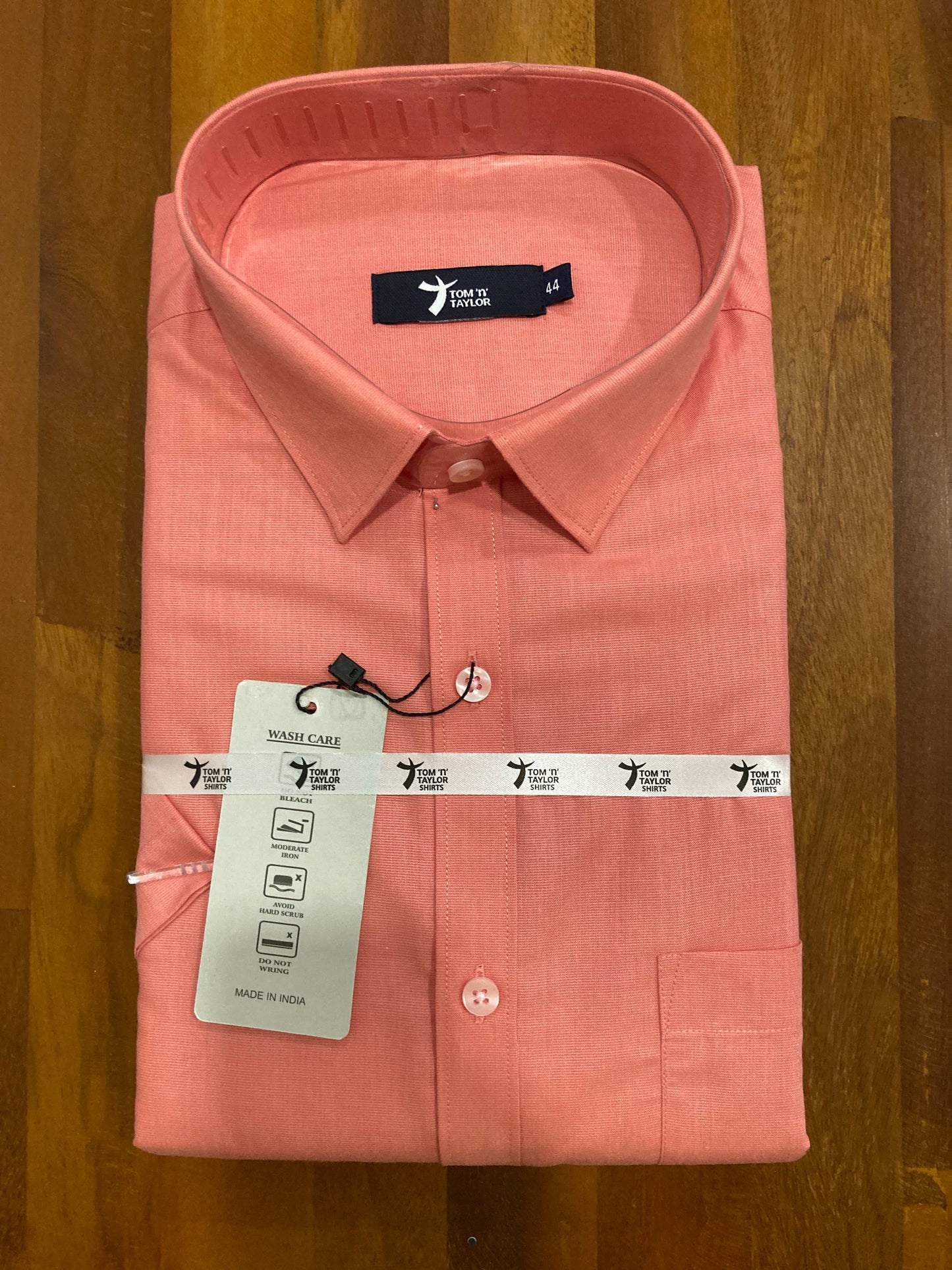 Pure Cotton Bright Pink Solid Shirt (44 HS)