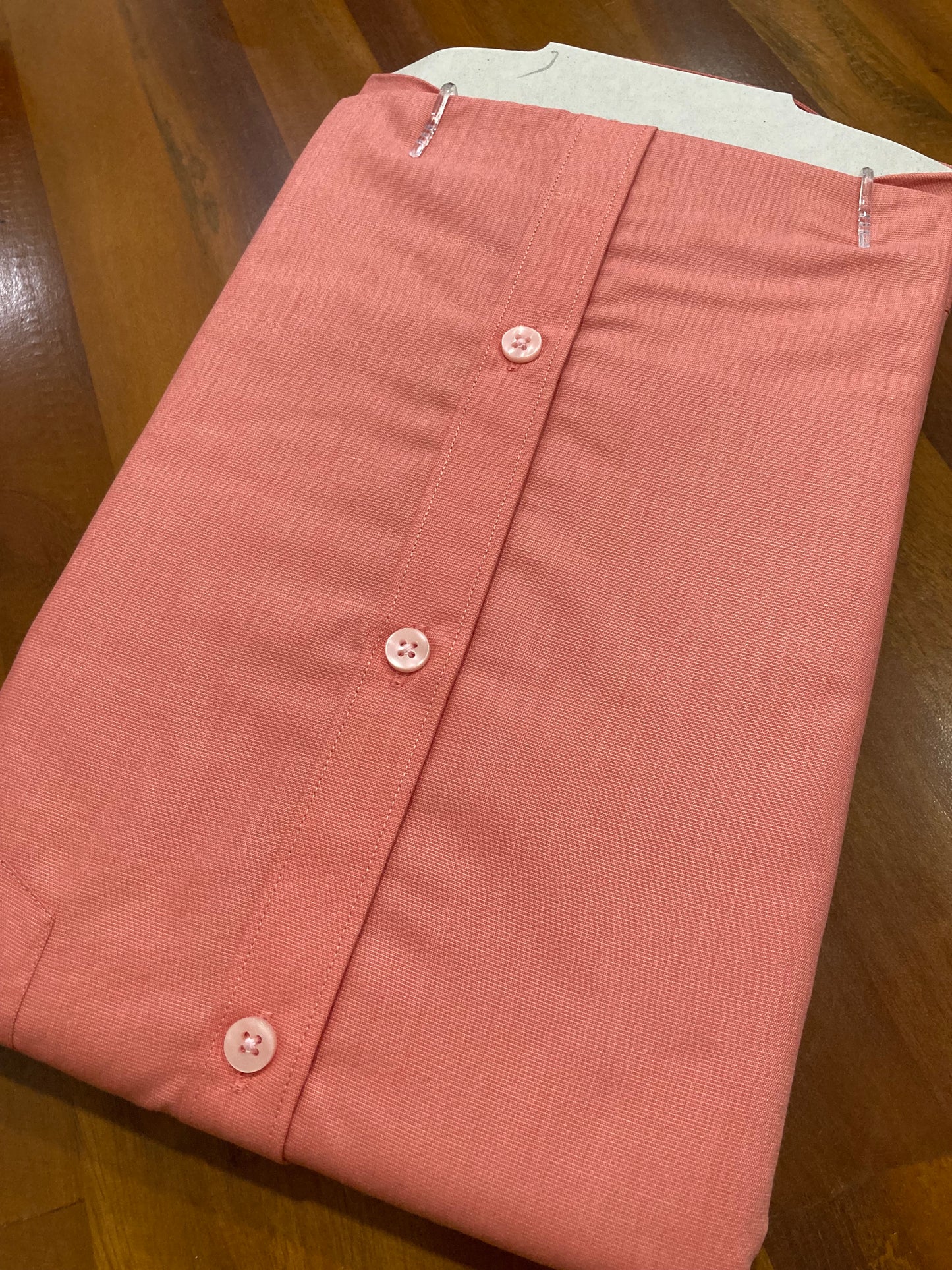 Pure Cotton Bright Pink Solid Shirt (44 HS)