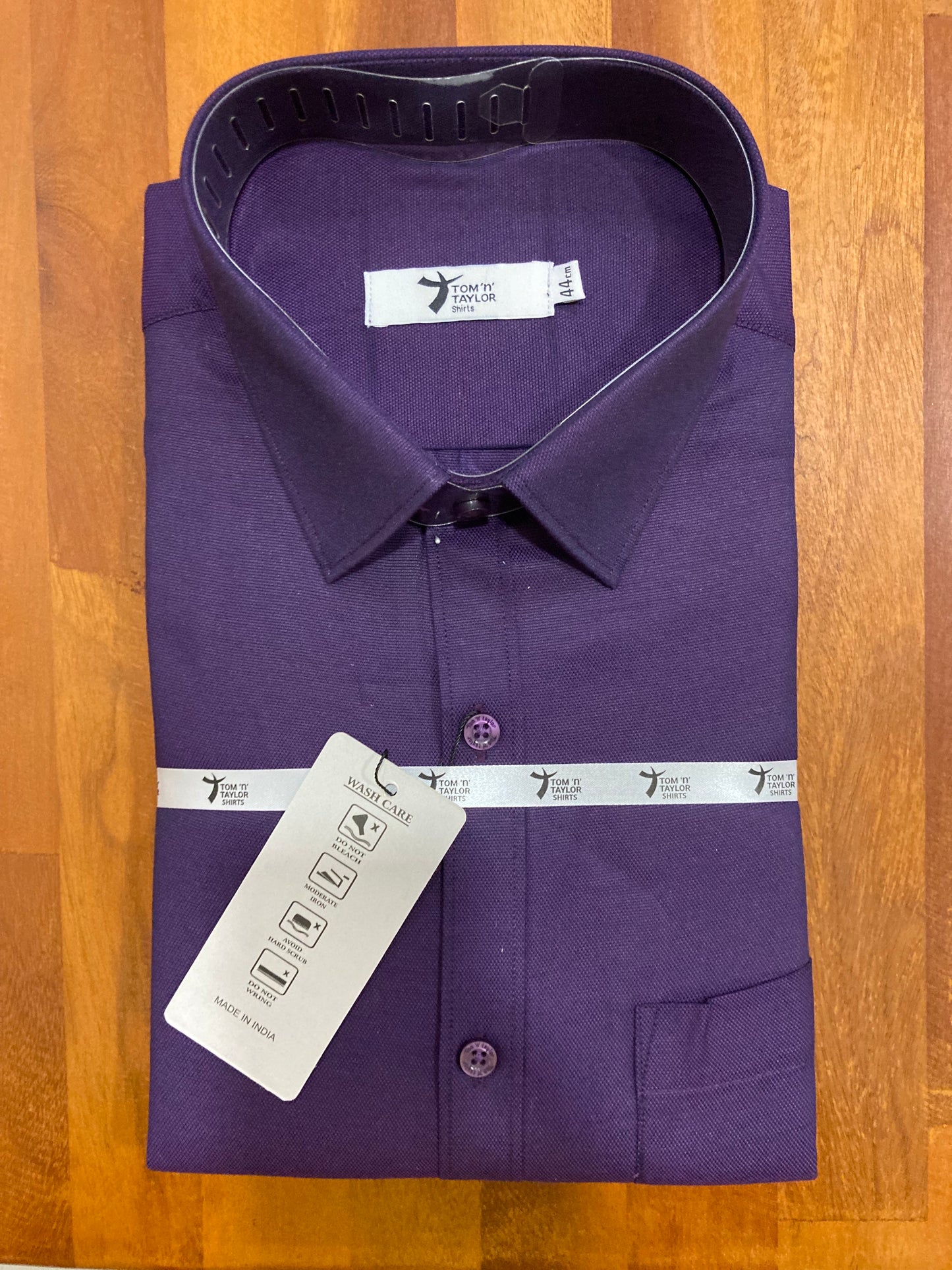 Pure Cotton Dark Purple Solid Shirt (44 FS)