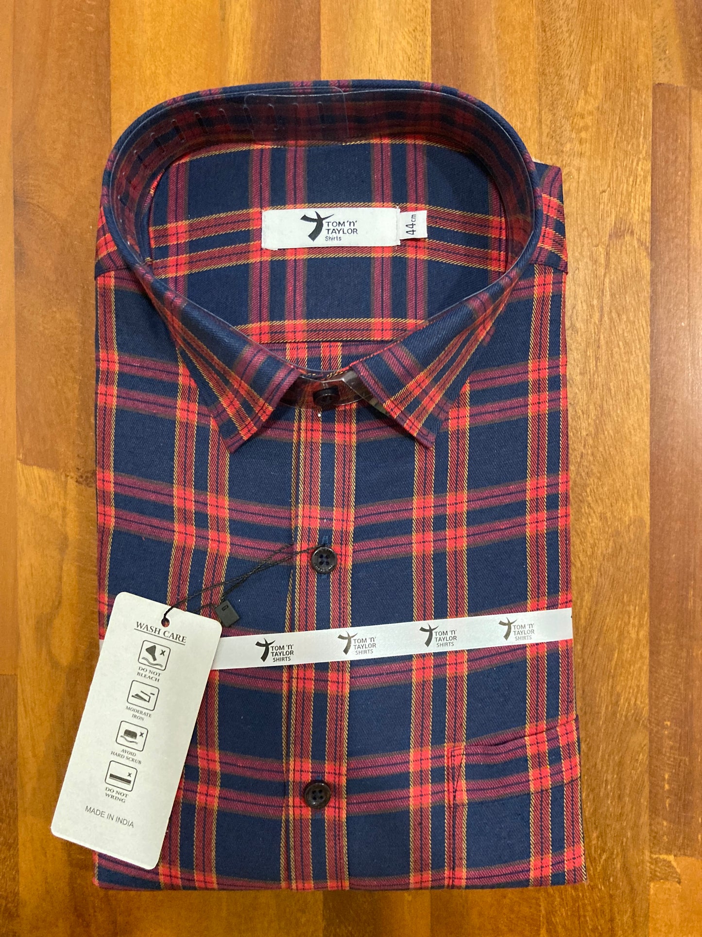 Pure Cotton Red & Black Checkered Shirt (44 FS)