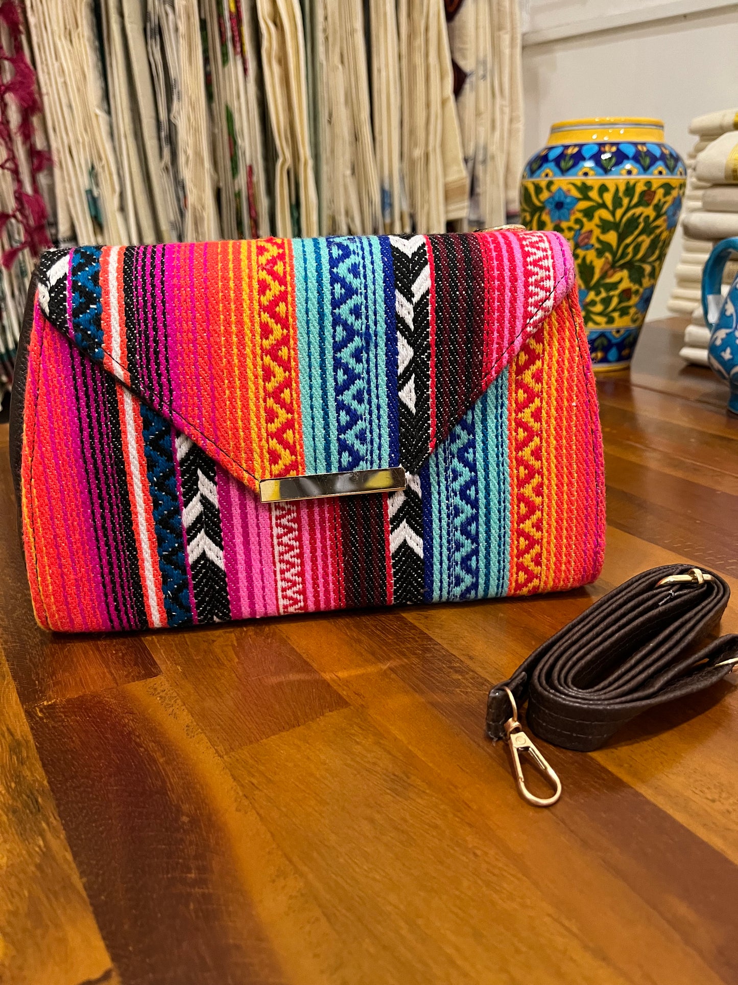 Southloom™ Handmade Multi Colour Design Sling Bag with Leatherette