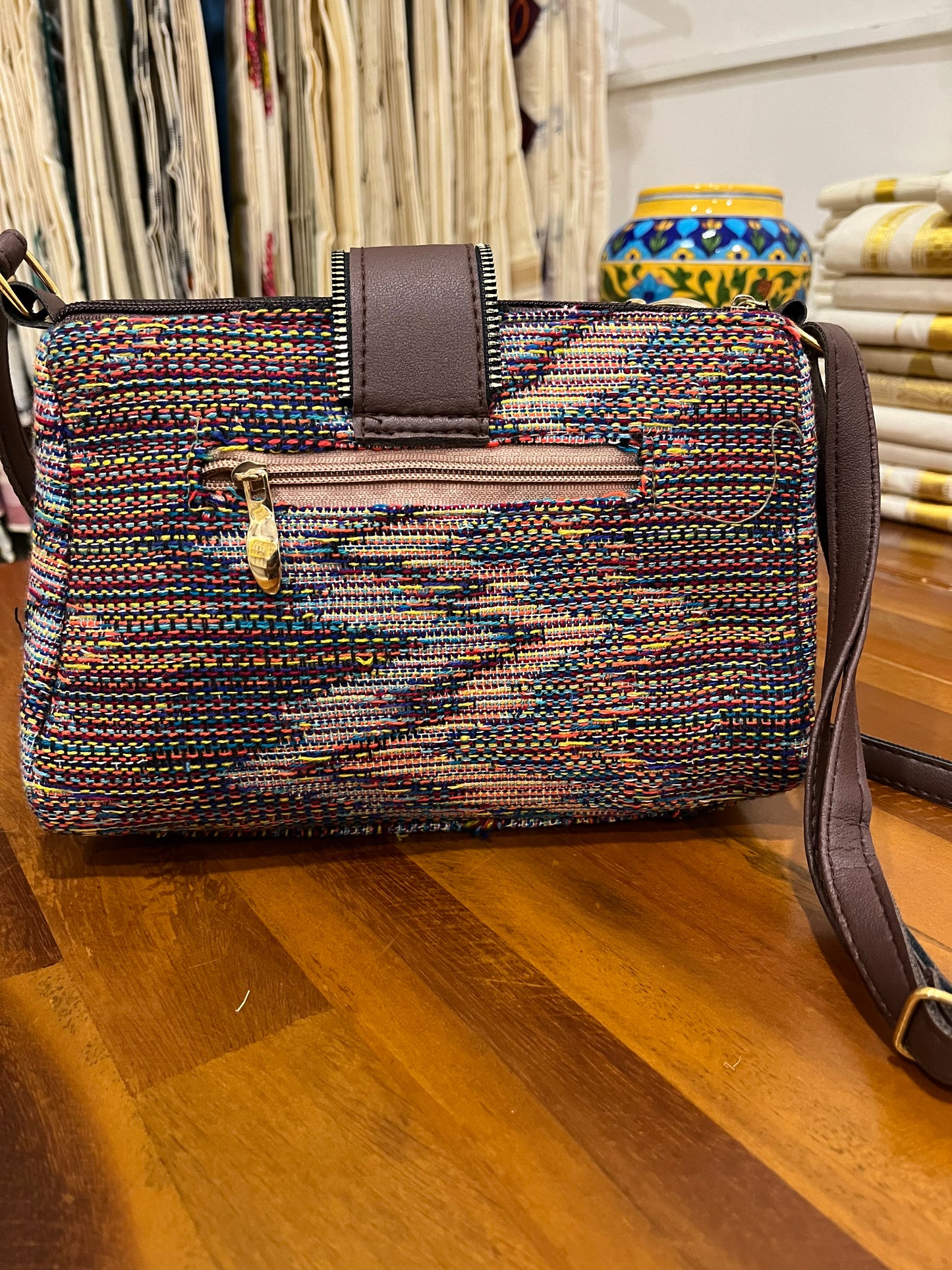 Southloom™ Handmade Multi Colour Design Sling Bag with Leatherette