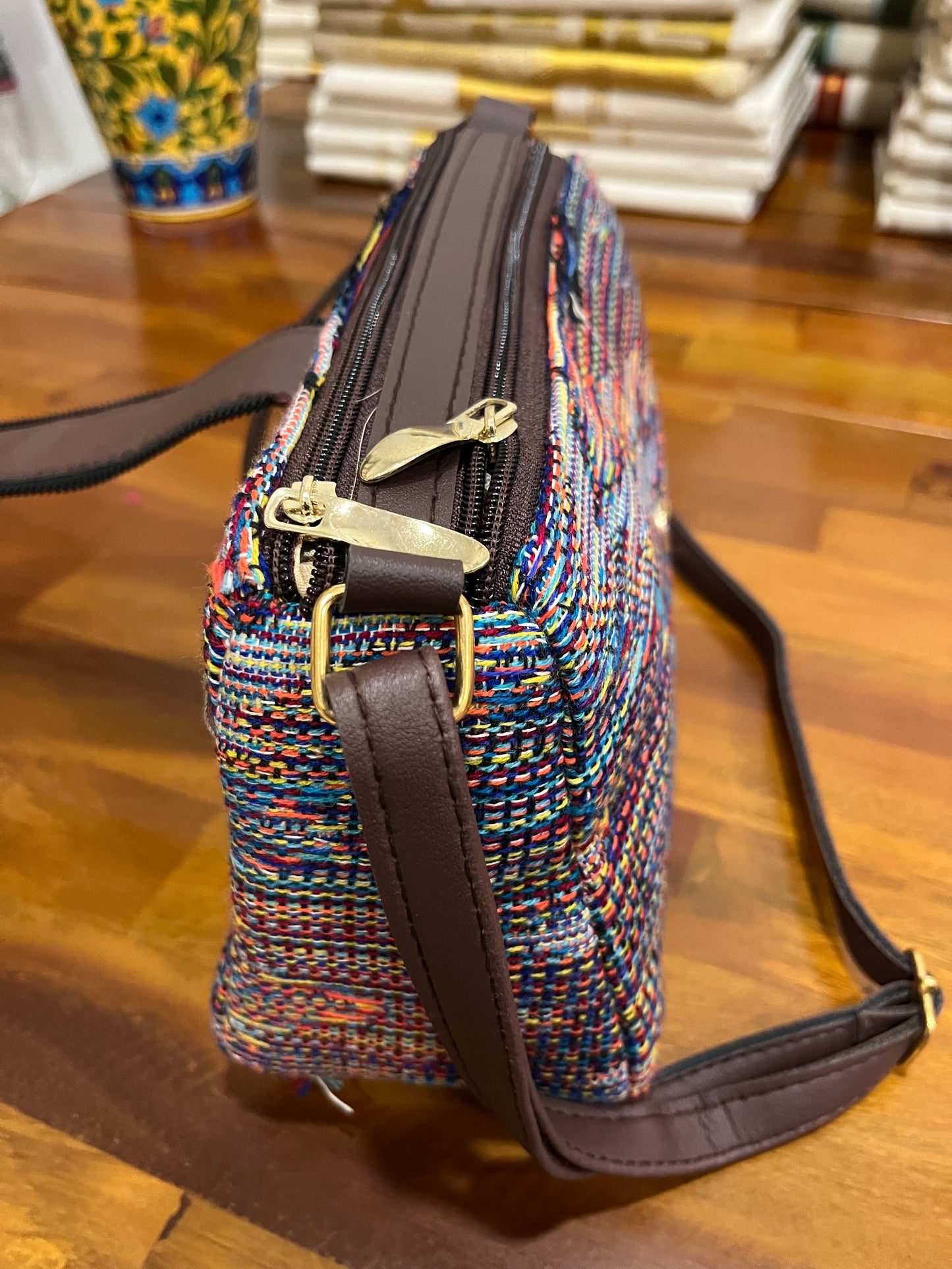 Southloom™ Handmade Multi Colour Design Sling Bag with Leatherette