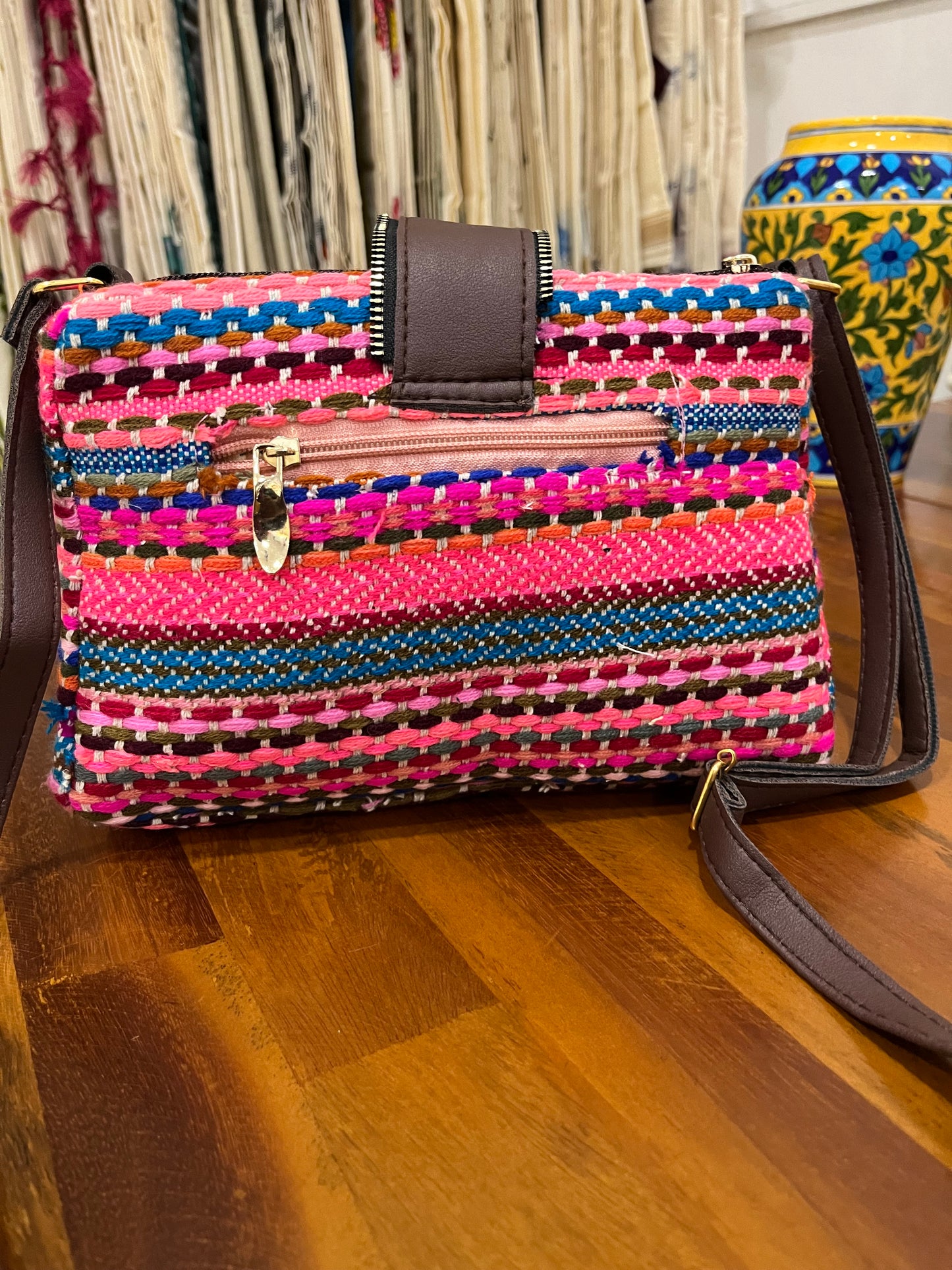 Southloom™ Handmade Multi Colour Design Sling Bag with Leatherette