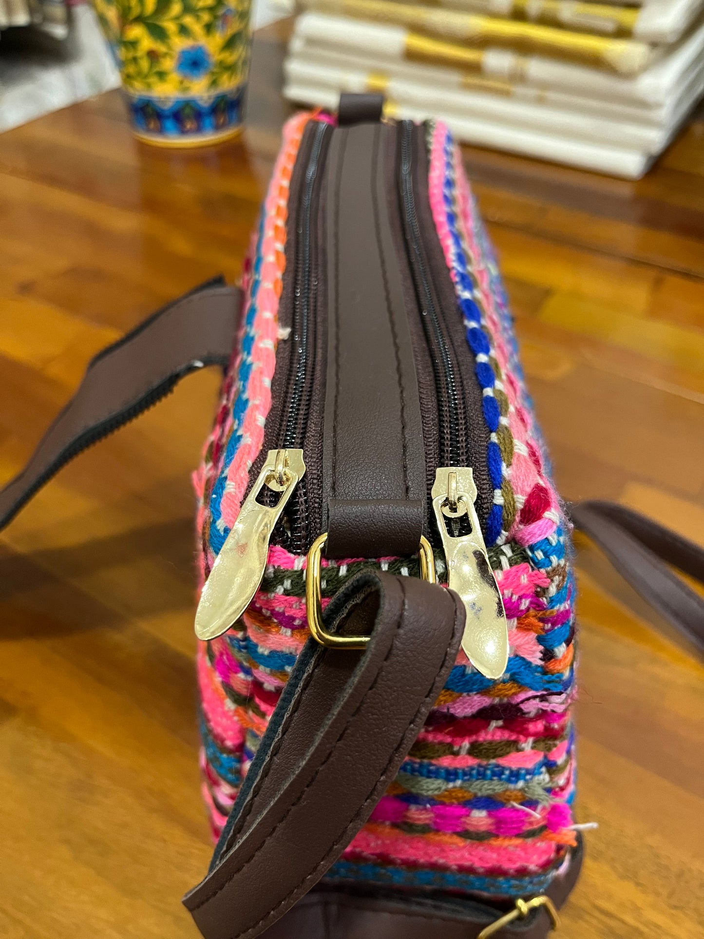 Southloom™ Handmade Multi Colour Design Sling Bag with Leatherette