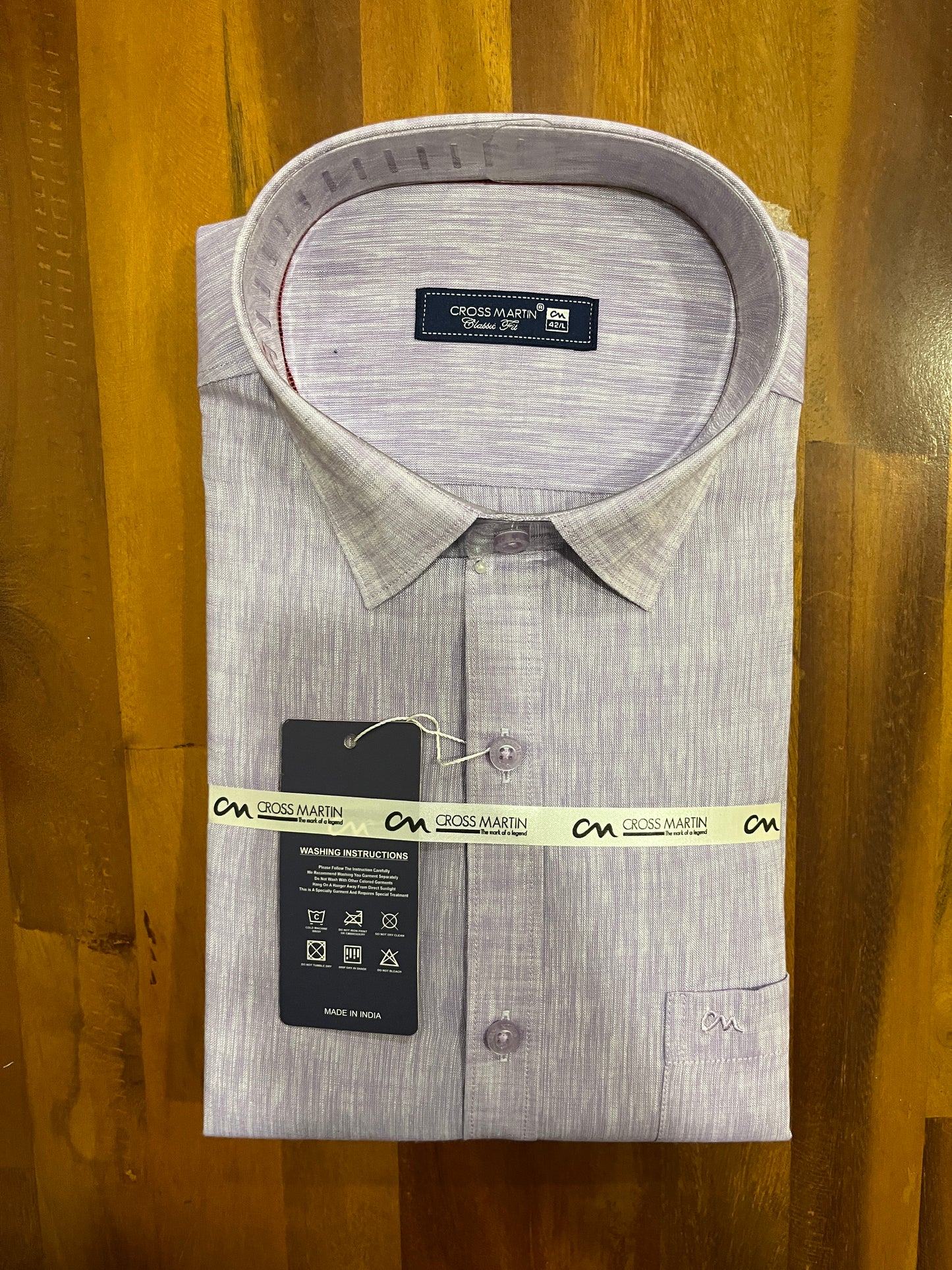 Pure Cotton Violet Shaded Shirt (42 FS)