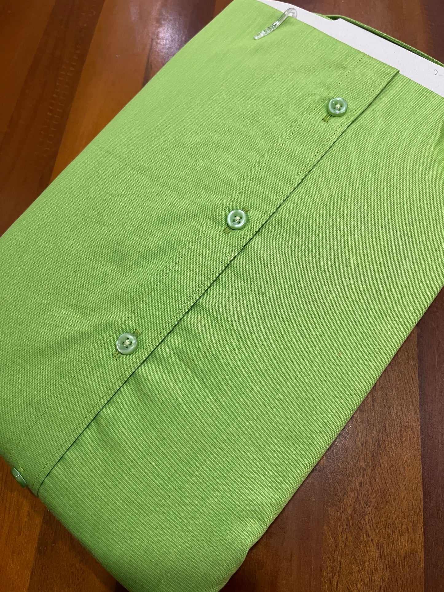 Pure Cotton Light Green Solid Shirt (38 HS)