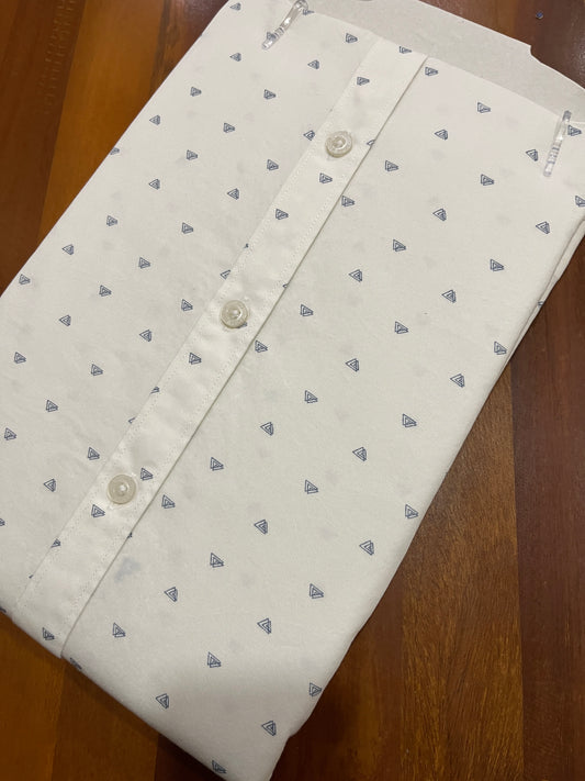 Pure Cotton White Printed Shirt (38 HS)