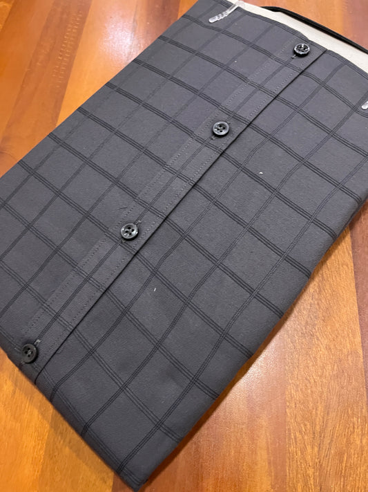 Pure Cotton Black Checkered Shirt (40 FS)