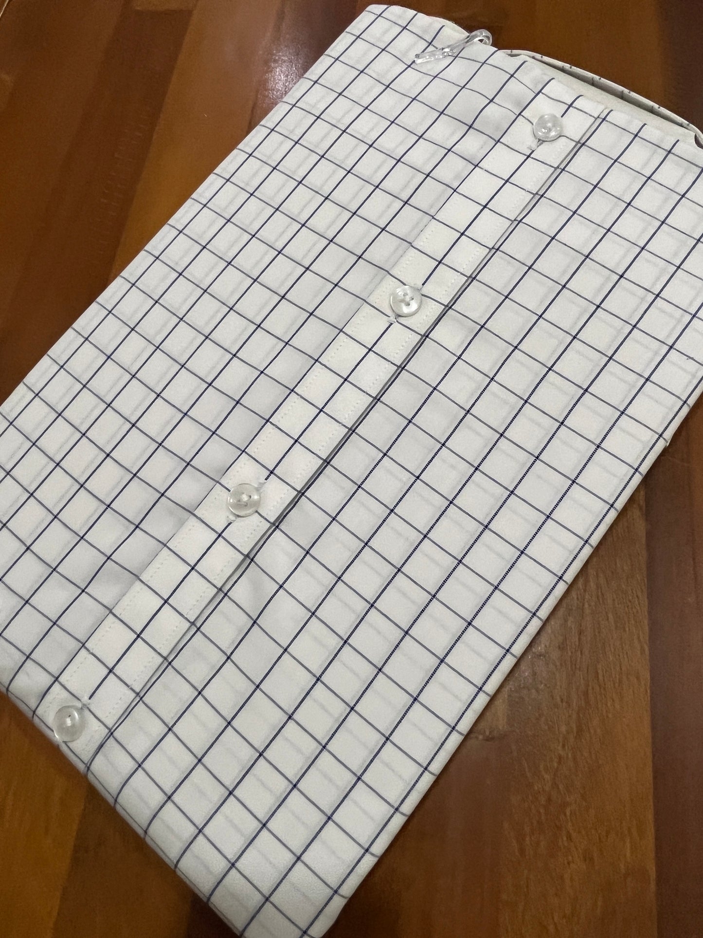 Pure Cotton Off White Checkered Shirt (40 FS)