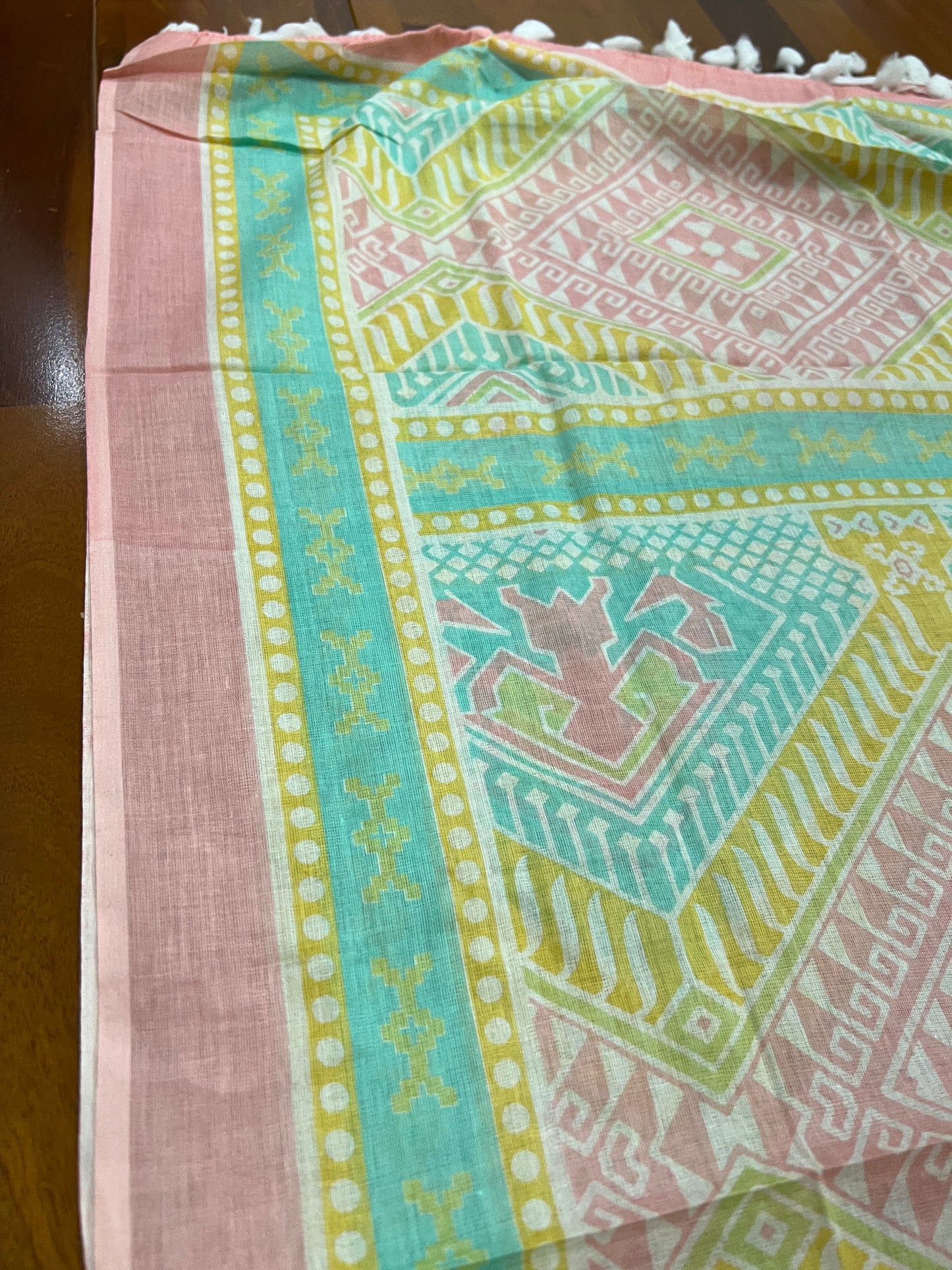 Southloom™ Cotton Churidar Salwar Suit Material in Pink Printed Design