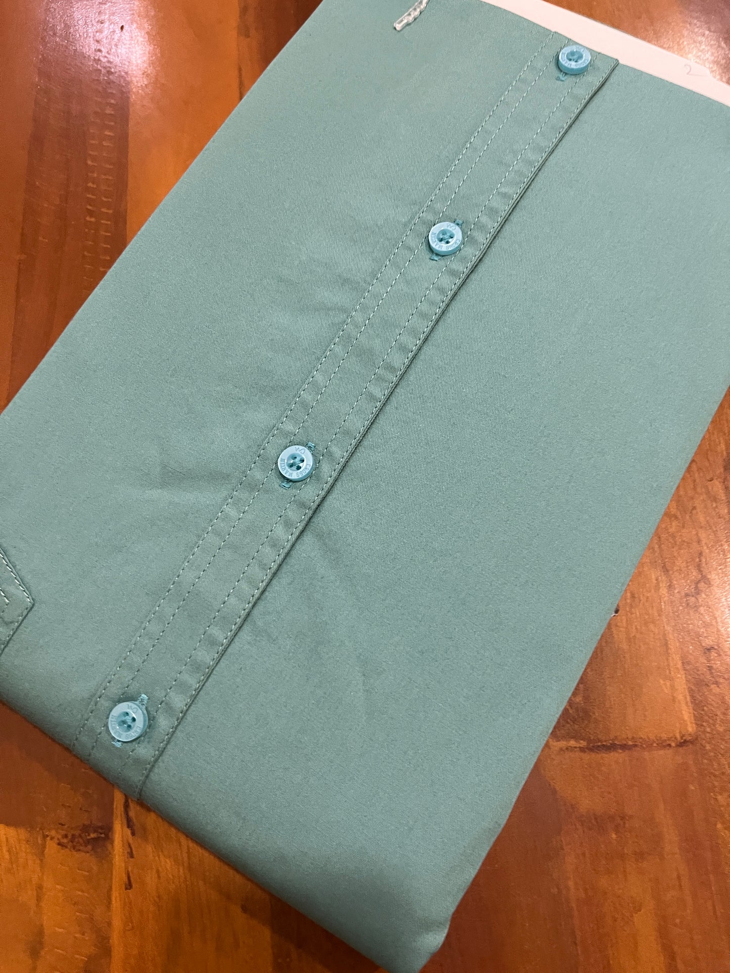 Pure Cotton Pastel Green Solid Shirt (40 HS)