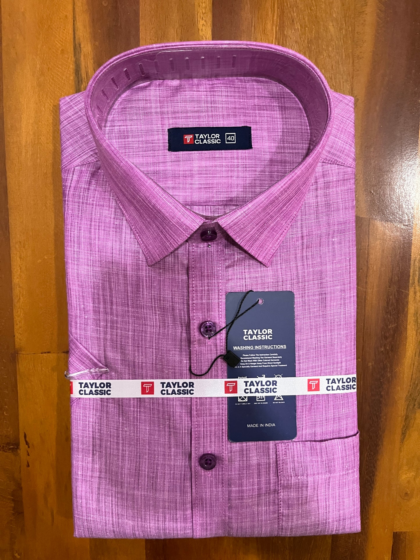 Pure Cotton Magenta Shaded Shirt (40 HS)