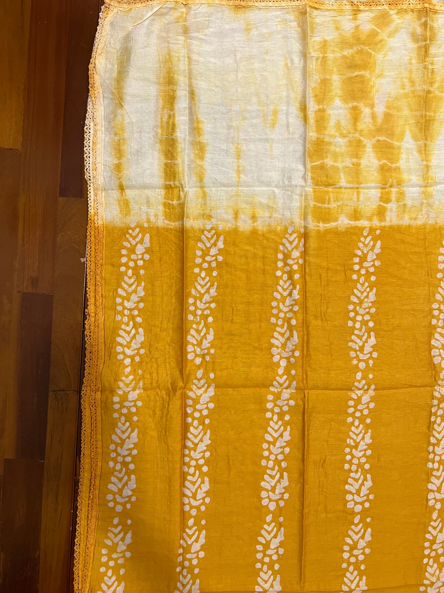 Southloom™ Cotton Churidar Salwar Suit Material in Yellow with Printed Design