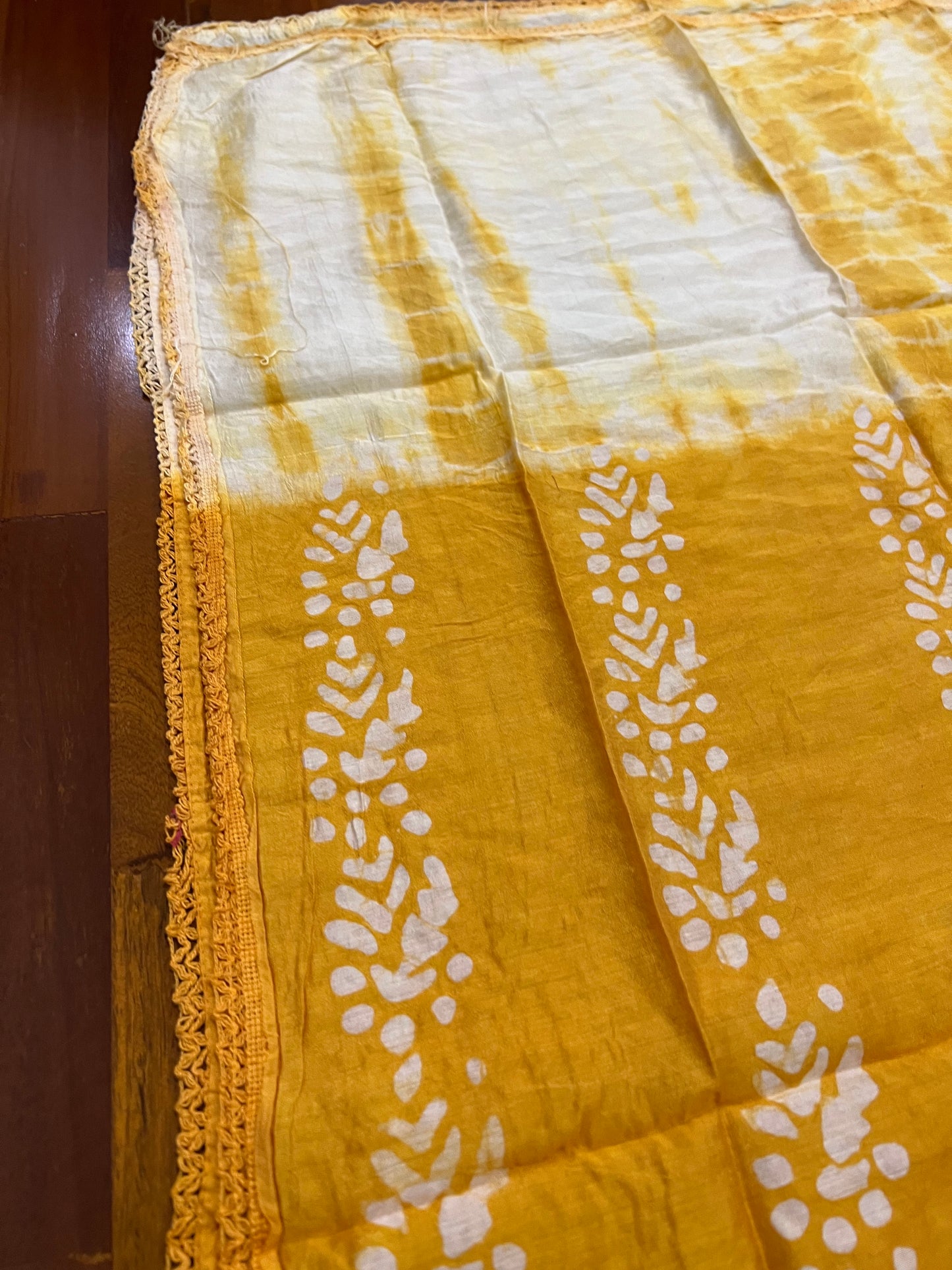 Southloom™ Cotton Churidar Salwar Suit Material in Yellow with Printed Design