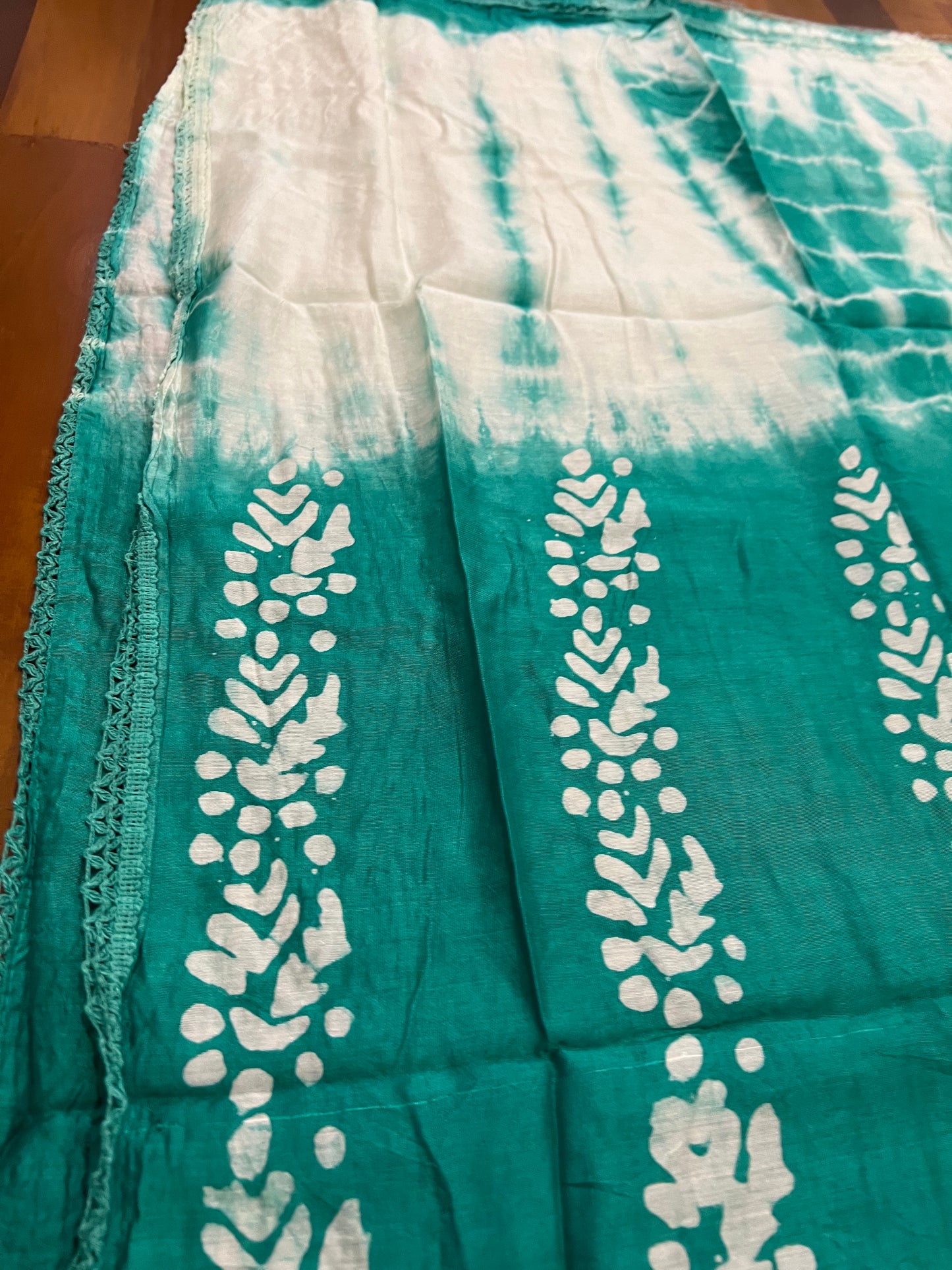 Southloom™ Cotton Churidar Salwar Suit Material in Sky Blue with Printed Design