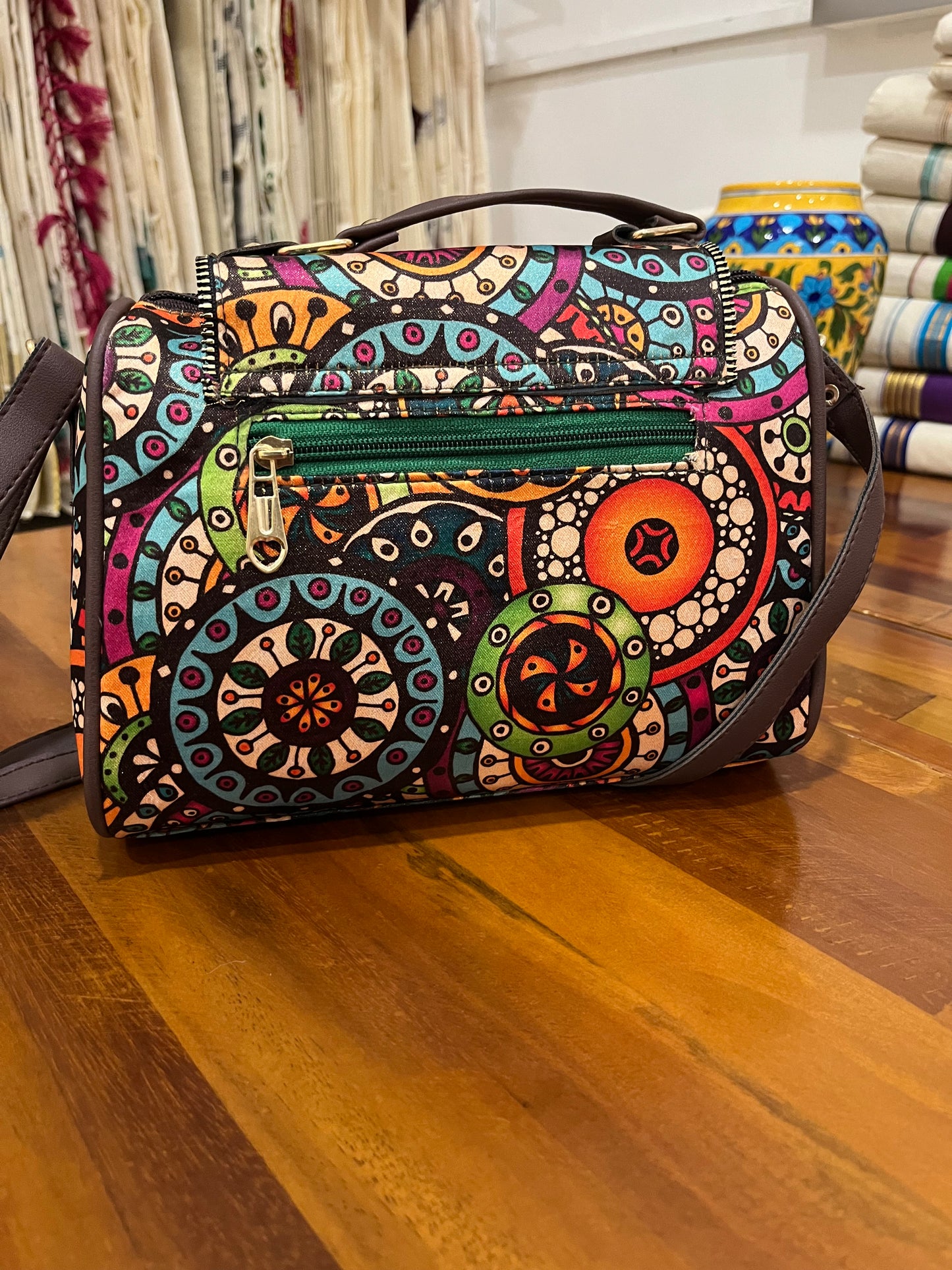 Southloom™ Handmade Multi Colour Printed Design Sling Bag with Leatherette