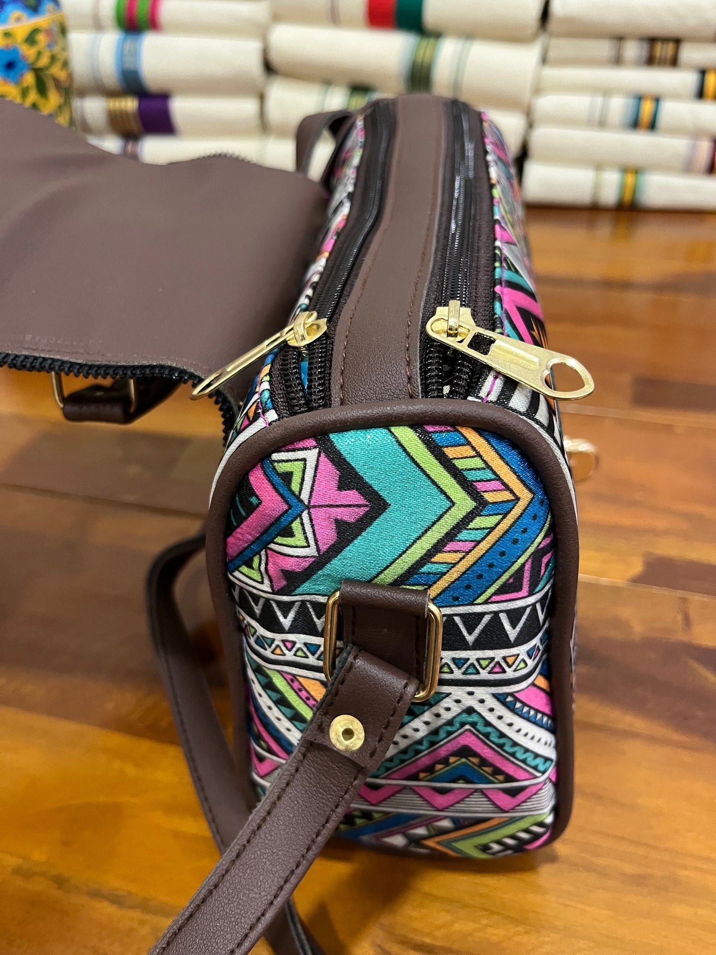 Southloom™ Handmade Multi Colour Printed Design Sling Bag with Leatherette