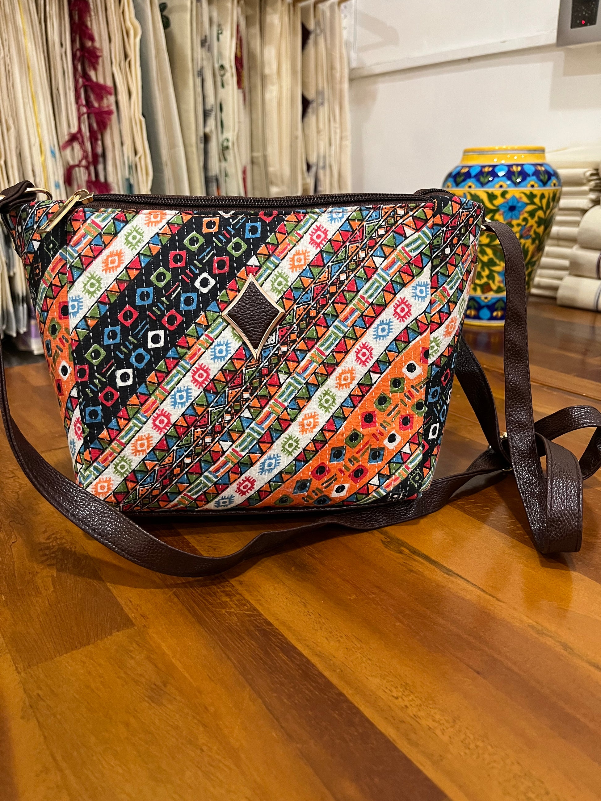 Handmade sling bag top design