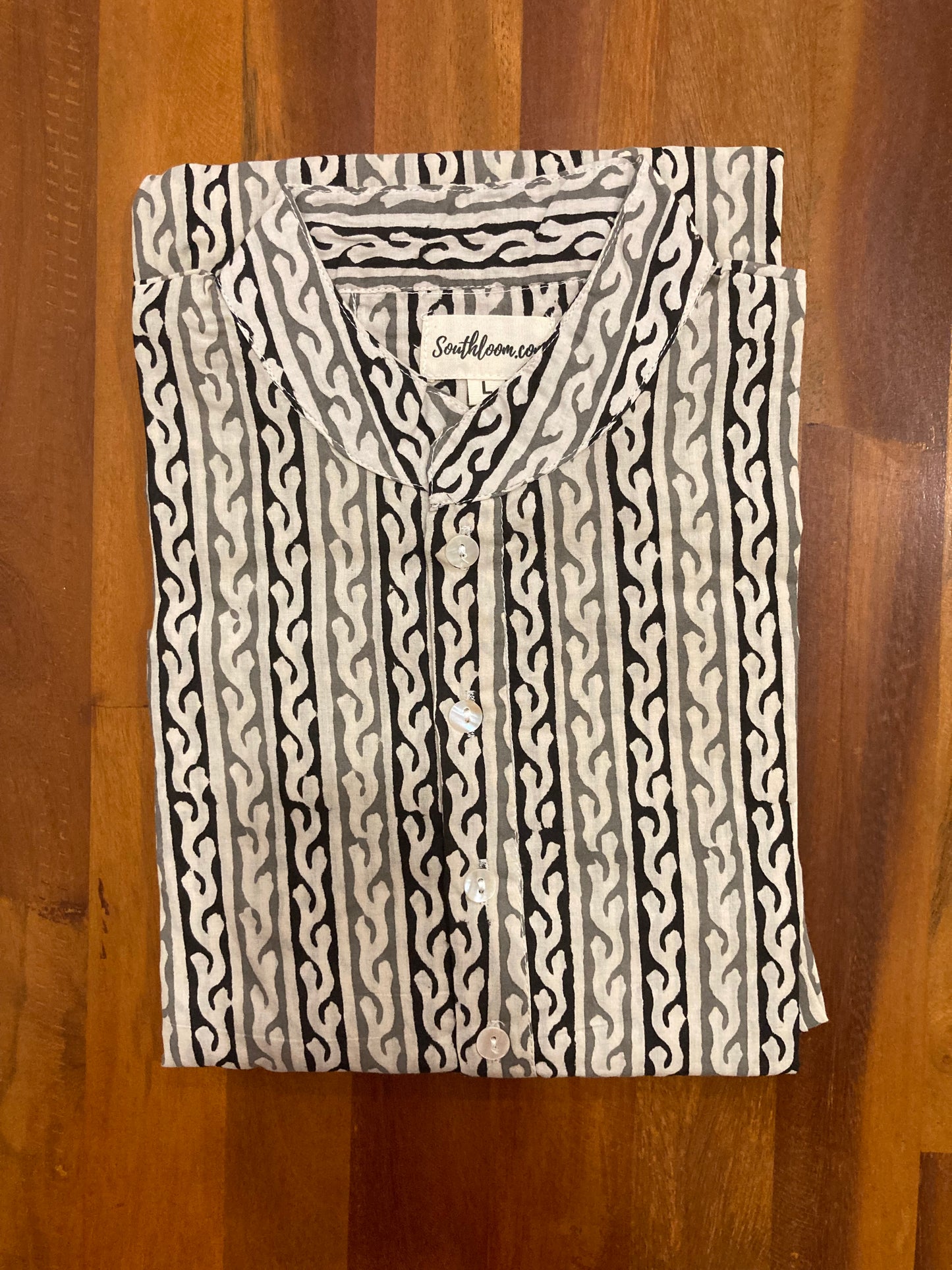 Pure Cotton White & Black Hand Block Printed Jaipur Long Kurta