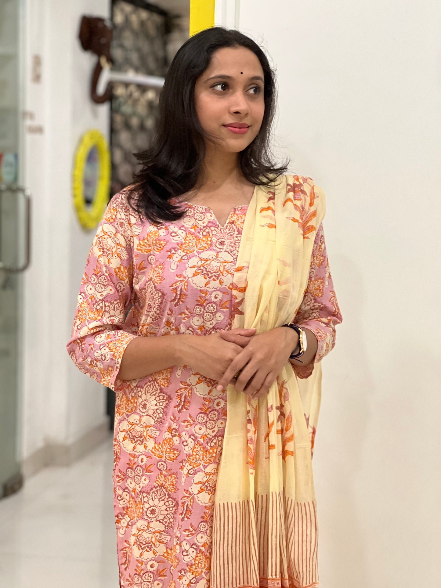 Southloom Stitched Semi Silk Salwar Set With Designer Floral Prints in Pink