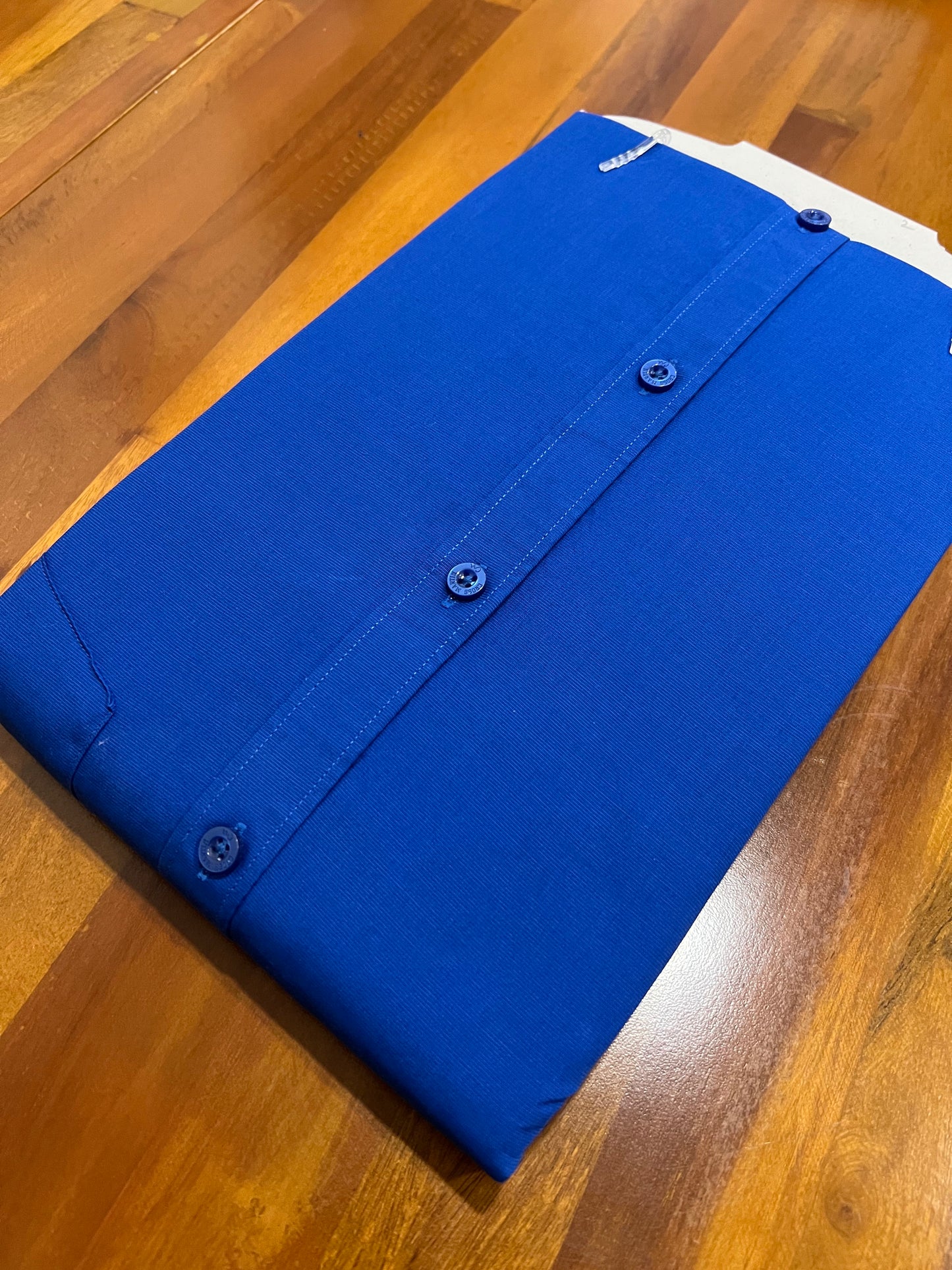 Pure Cotton Blue Solid Shirt (38 FS)