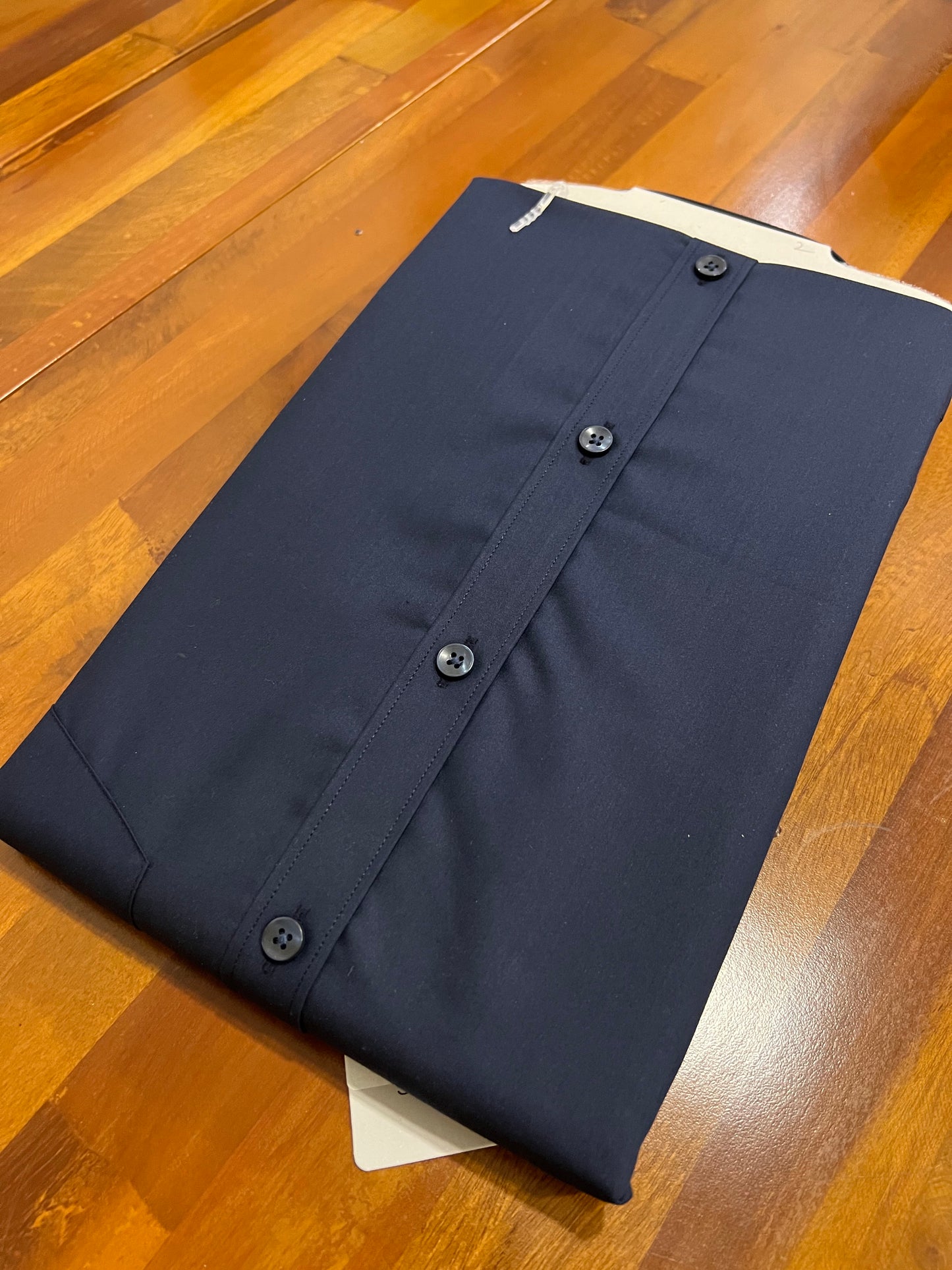 Pure Cotton Navy Blue Solid Shirt (40 HS)