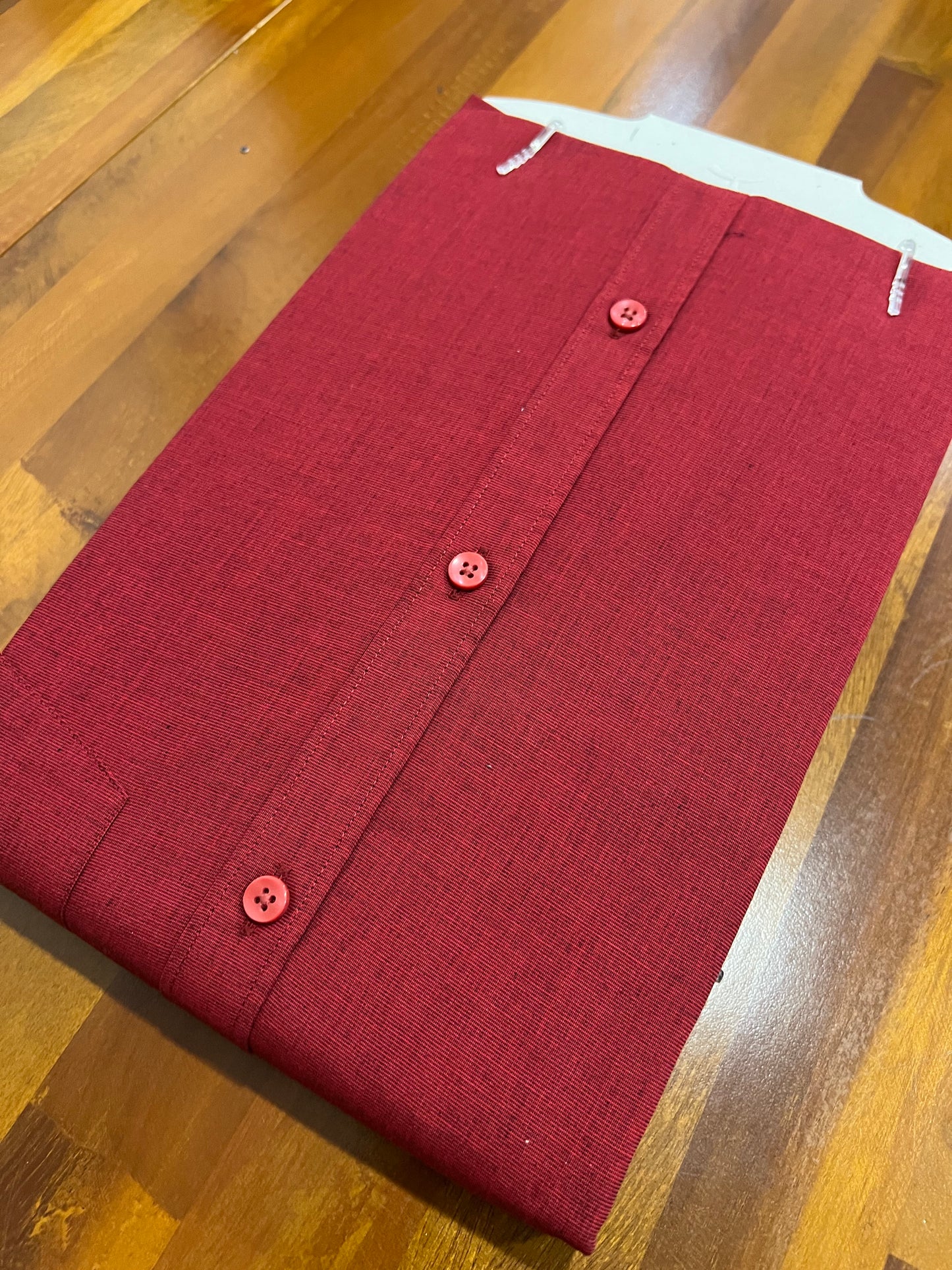 Pure Cotton Red Solid Shirt (40 HS)