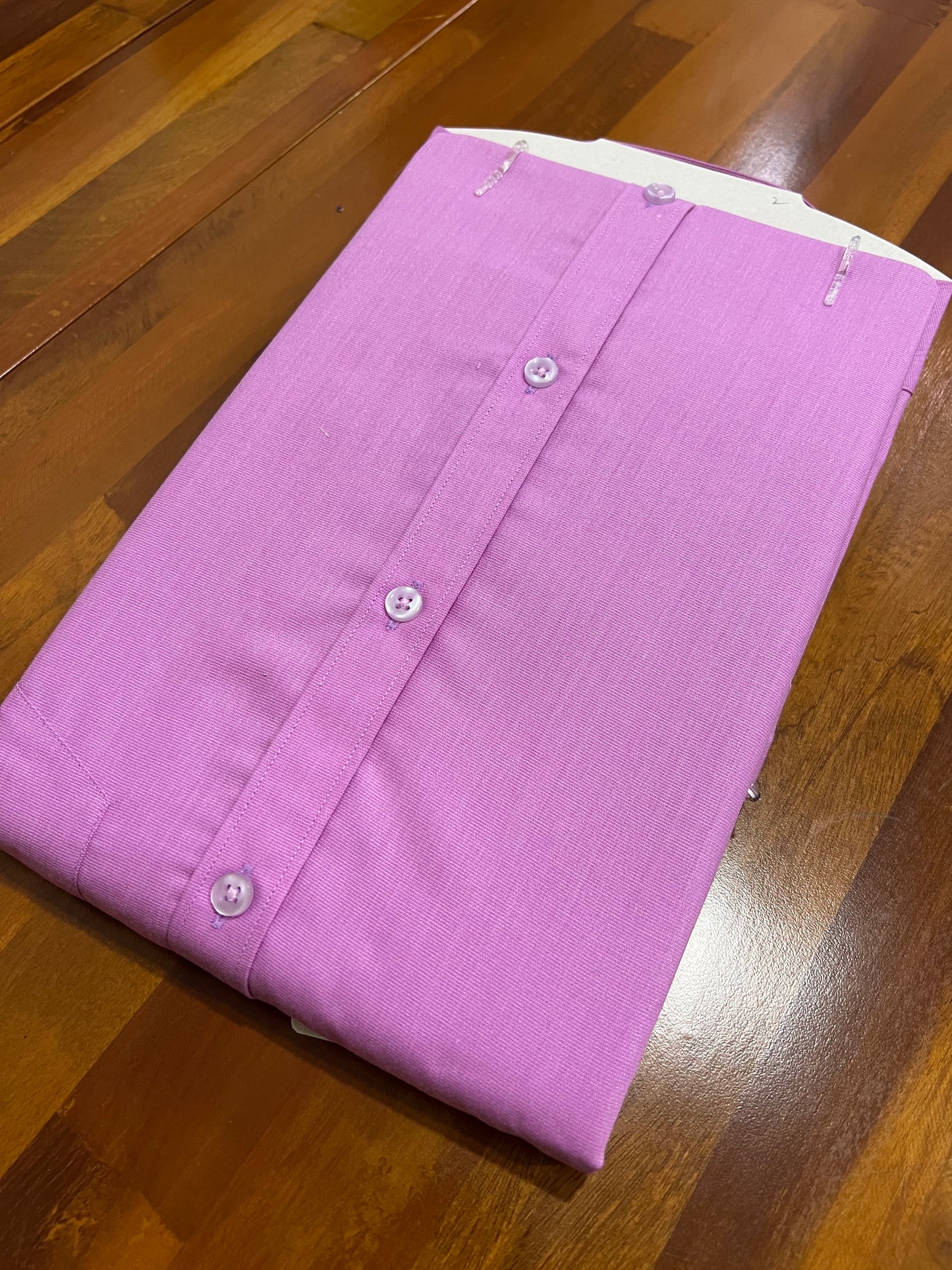 Pure Cotton Light Magenta Solid Shirt (40 HS)