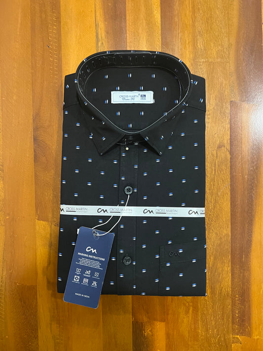 Pure Cotton Black Printed Shirt (40 FS)