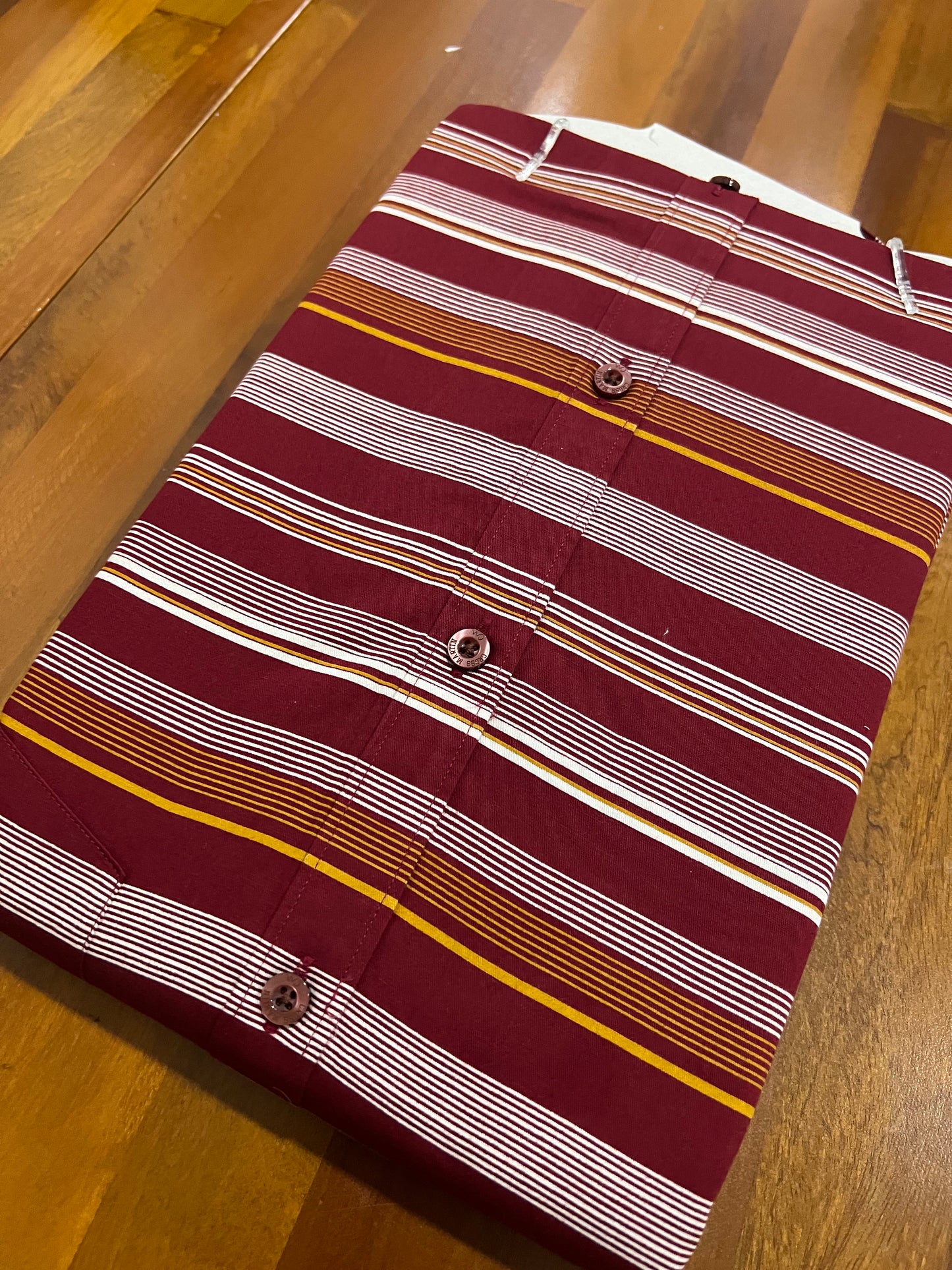 Pure Cotton Maroon Lines Shirt (40 FS)