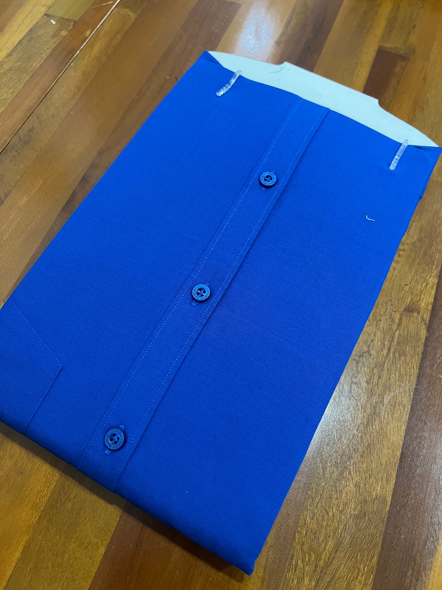 Pure Cotton Blue Solid Shirt (42 FS)