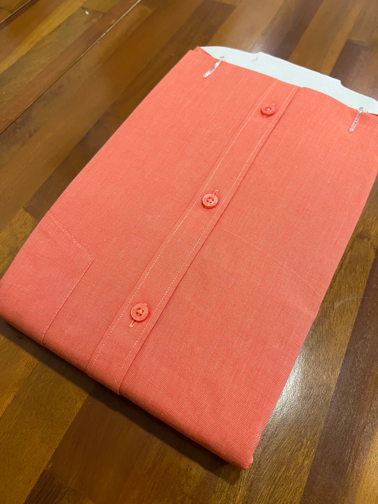 Pure Cotton Orange Solid Shirt (42 FS)