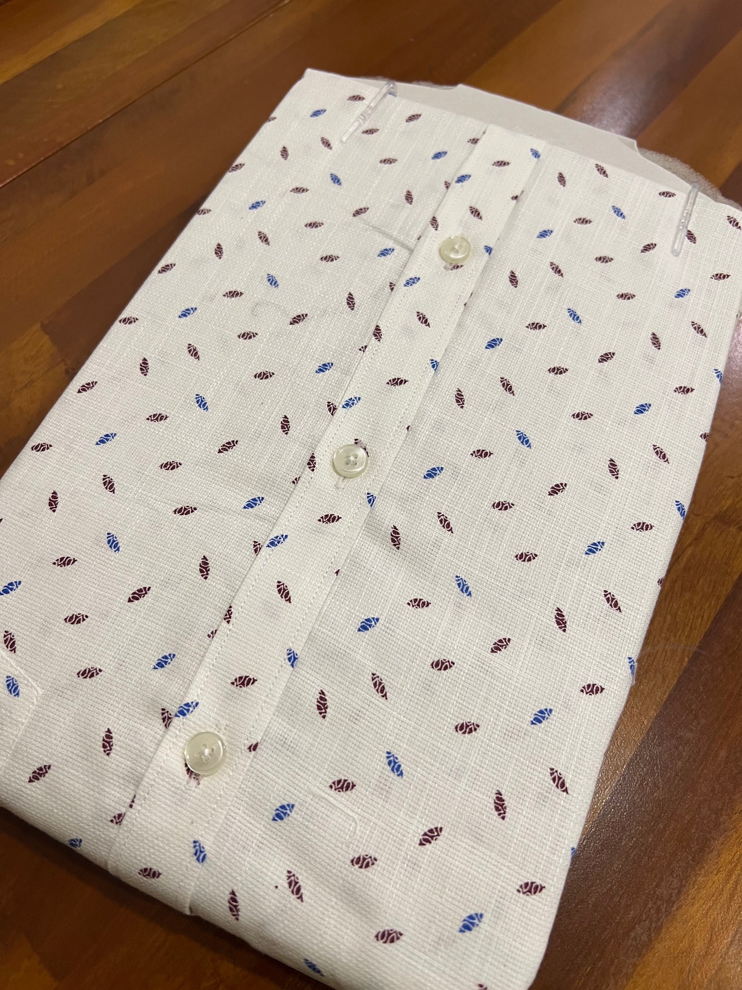 Pure Cotton White Printed Shirt (42 FS)