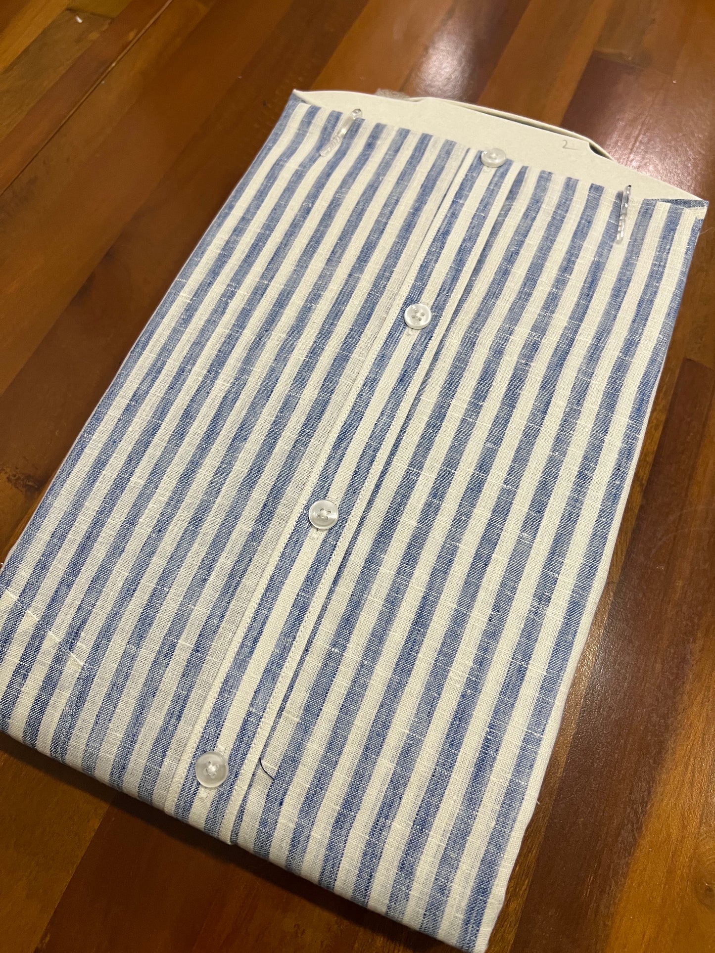 Pure Cotton White and Blue Lines Shirt (42 FS)