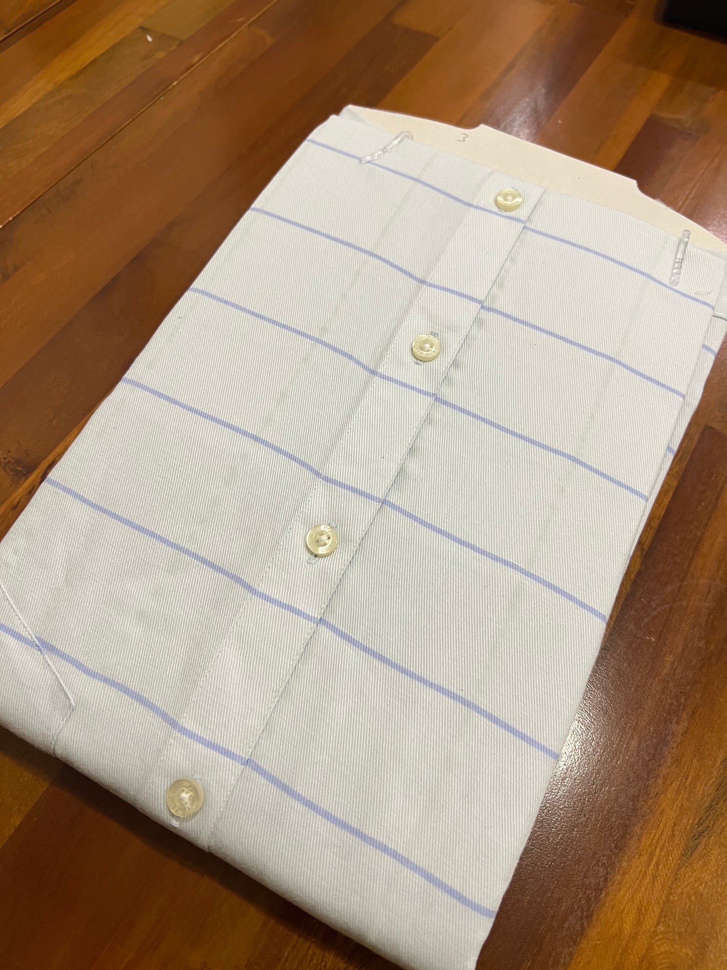 Pure Cotton Light Blue Lines Shirt (42 FS)