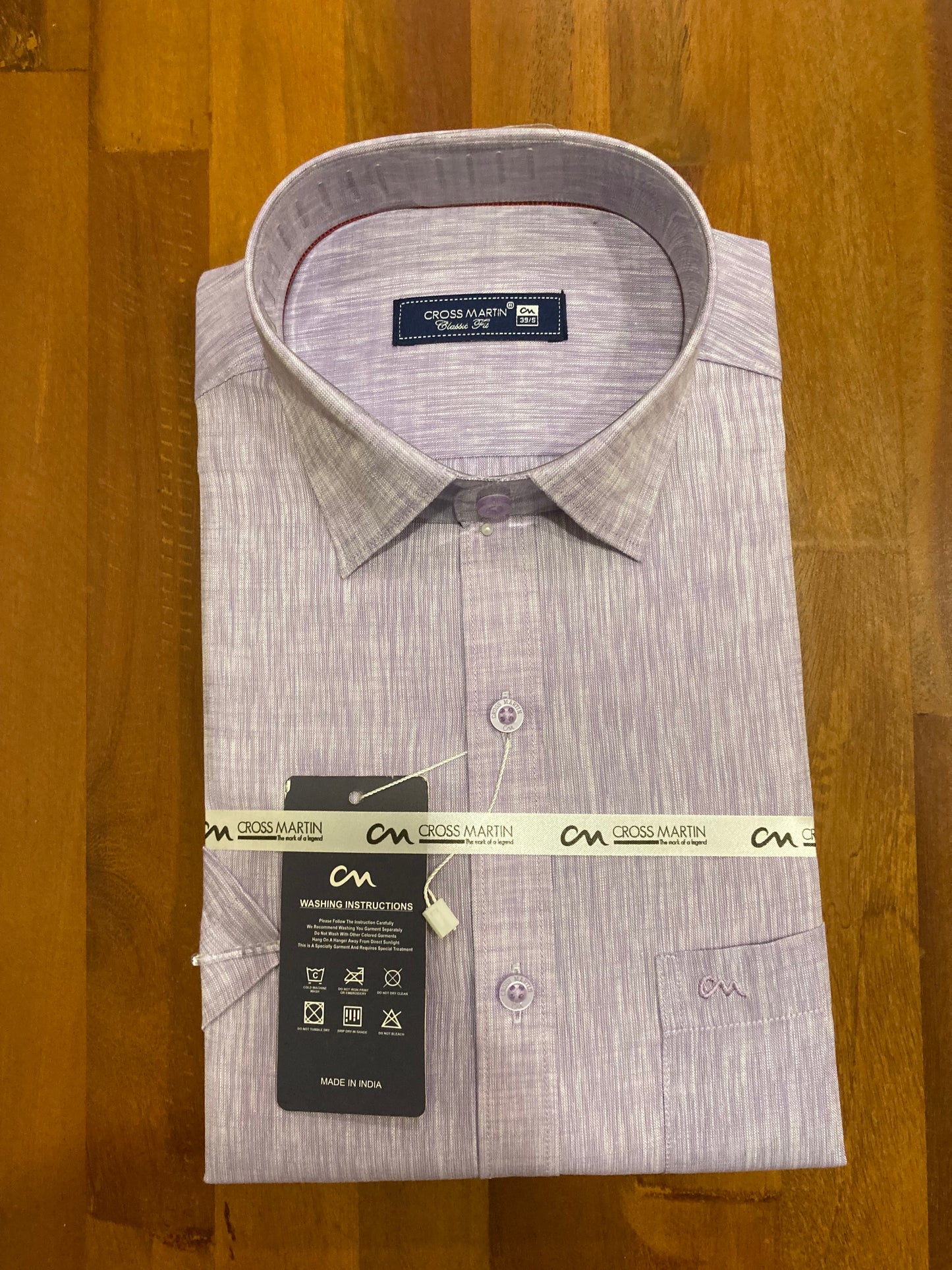 Pure Cotton Violet Shaded Shirt (38 HS)
