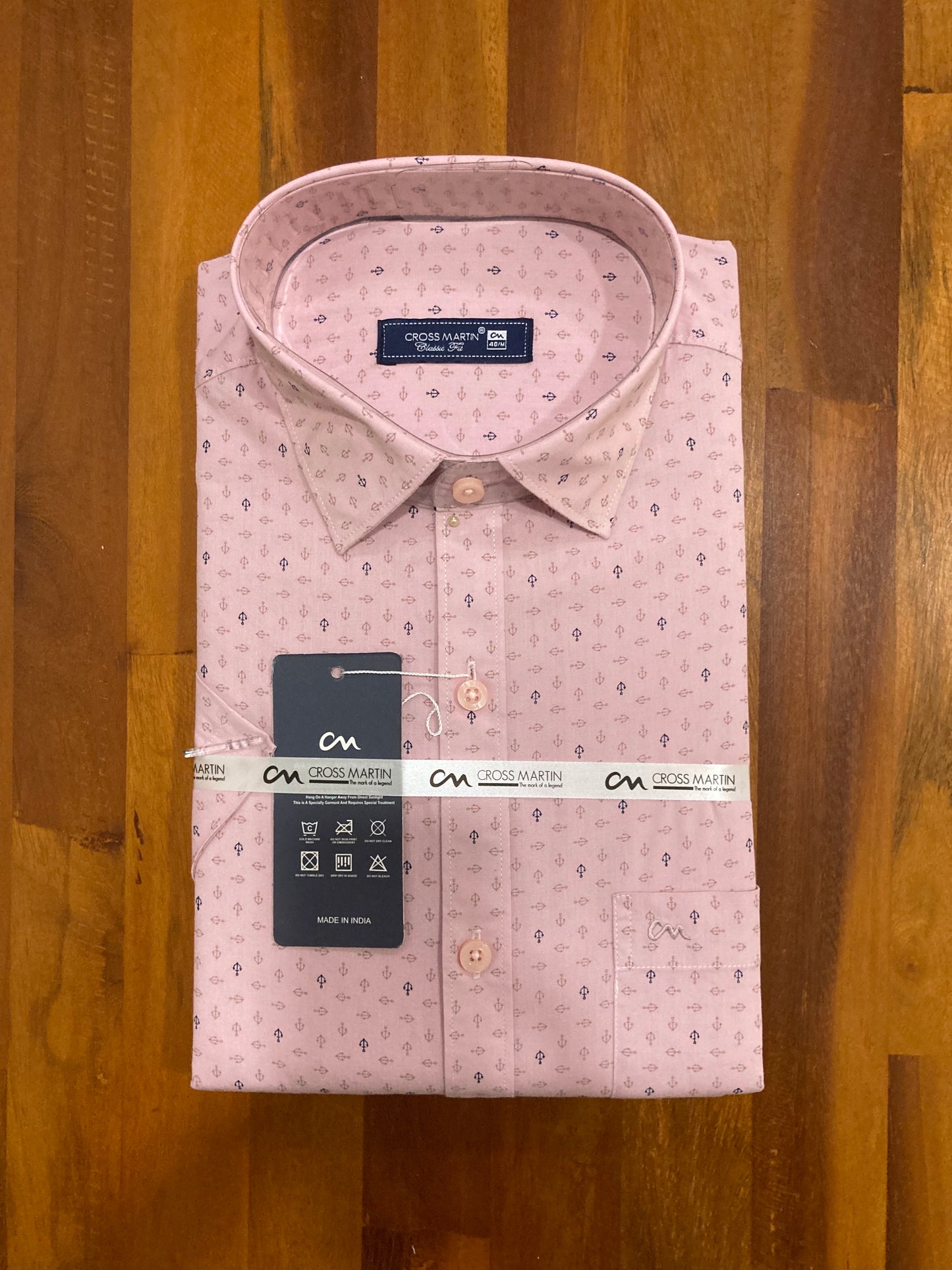 Pure Cotton Pink Printed Shirt (40 HS)