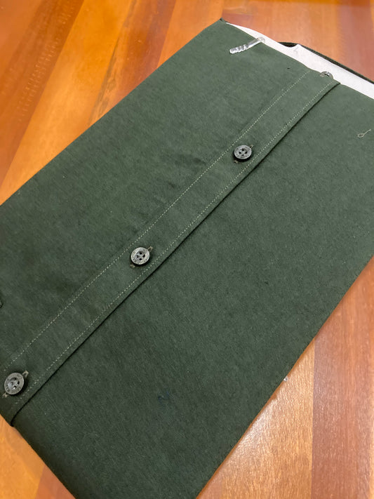 Pure Cotton Dark Green Solid Shirt (40 HS)