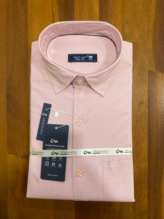Pure Cotton Light Pink Solid Shirt (38 FS)
